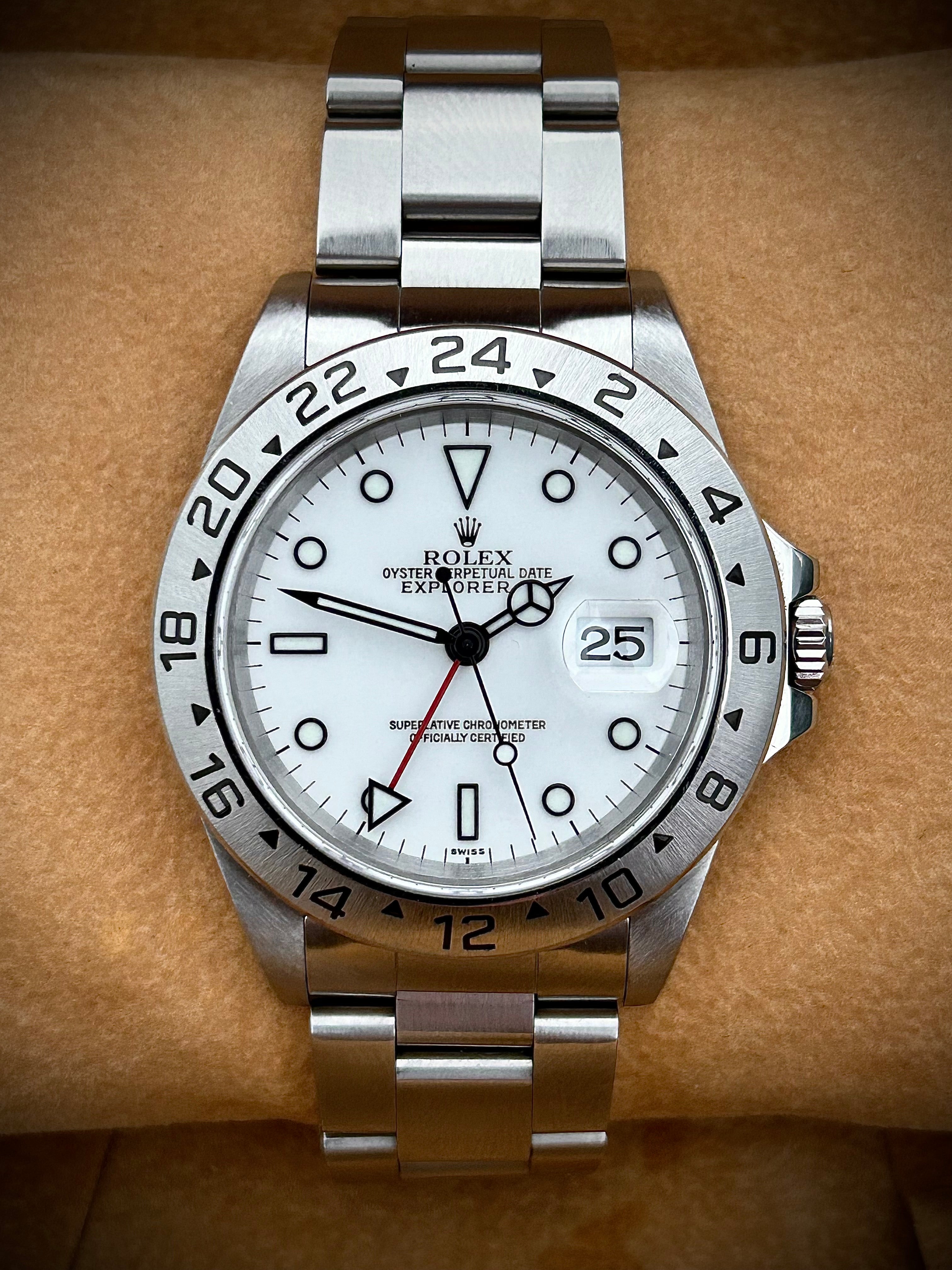 1999 ROLEX EXPLORER II “POLAR” 16570, SWISS ONLY DIAL, FULL SET, INC GST