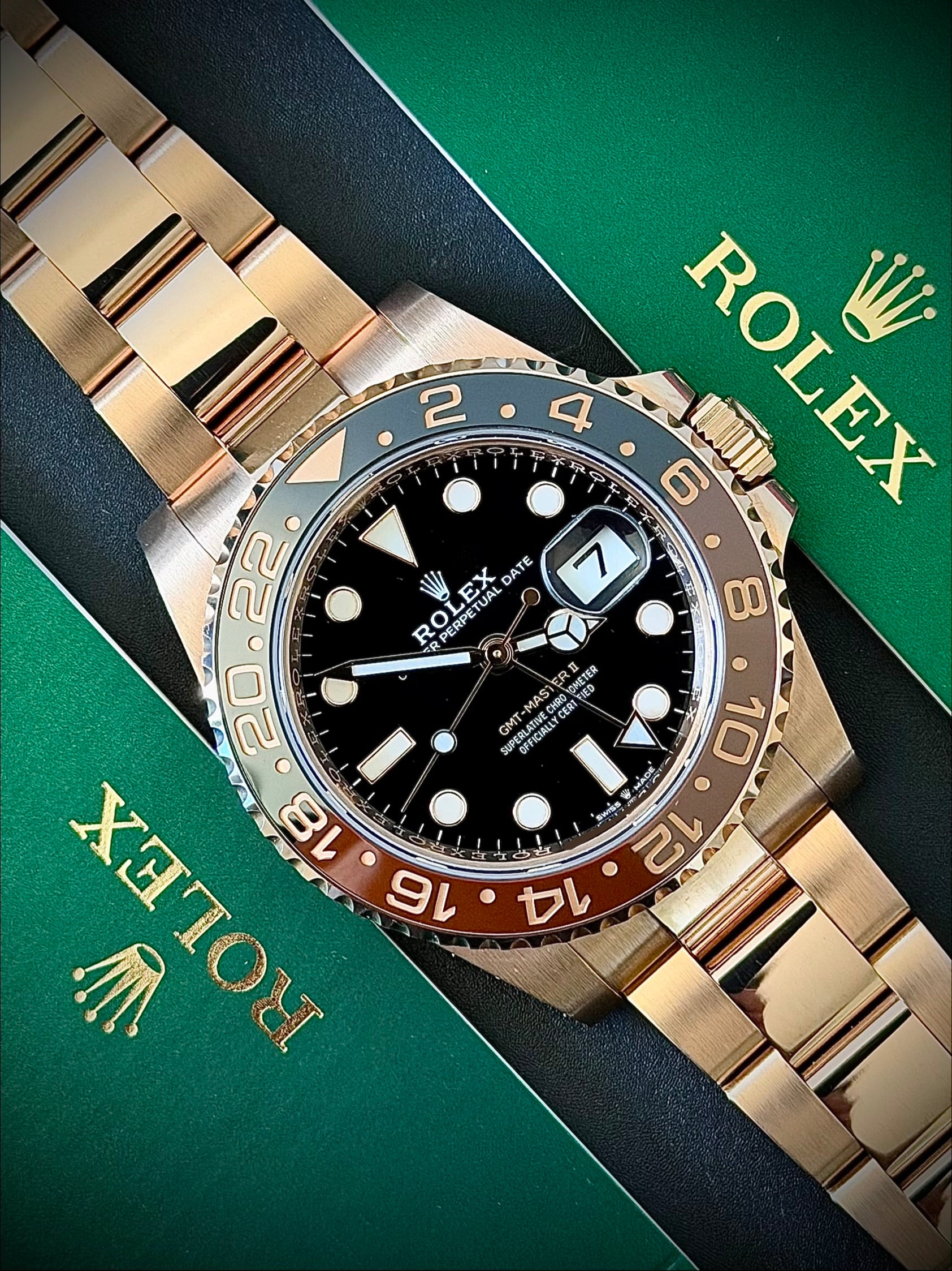 2021 ROLEX GMT MASTER II, ROOTBEER, 126715CHNR, FULL SET, INC GST