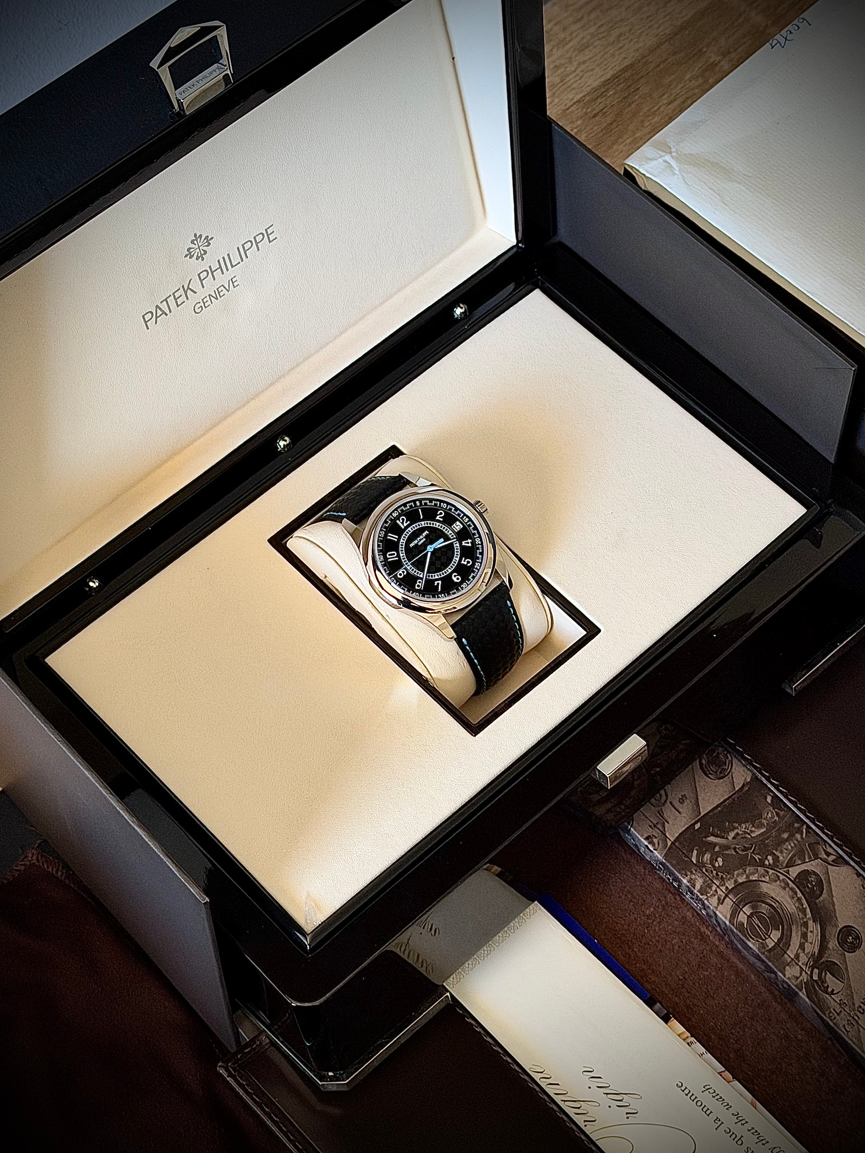 2023 PATEK PHILIPPE CALATRAVA 6007G-011, BLACK & BLUE, FULL SET, INC GST