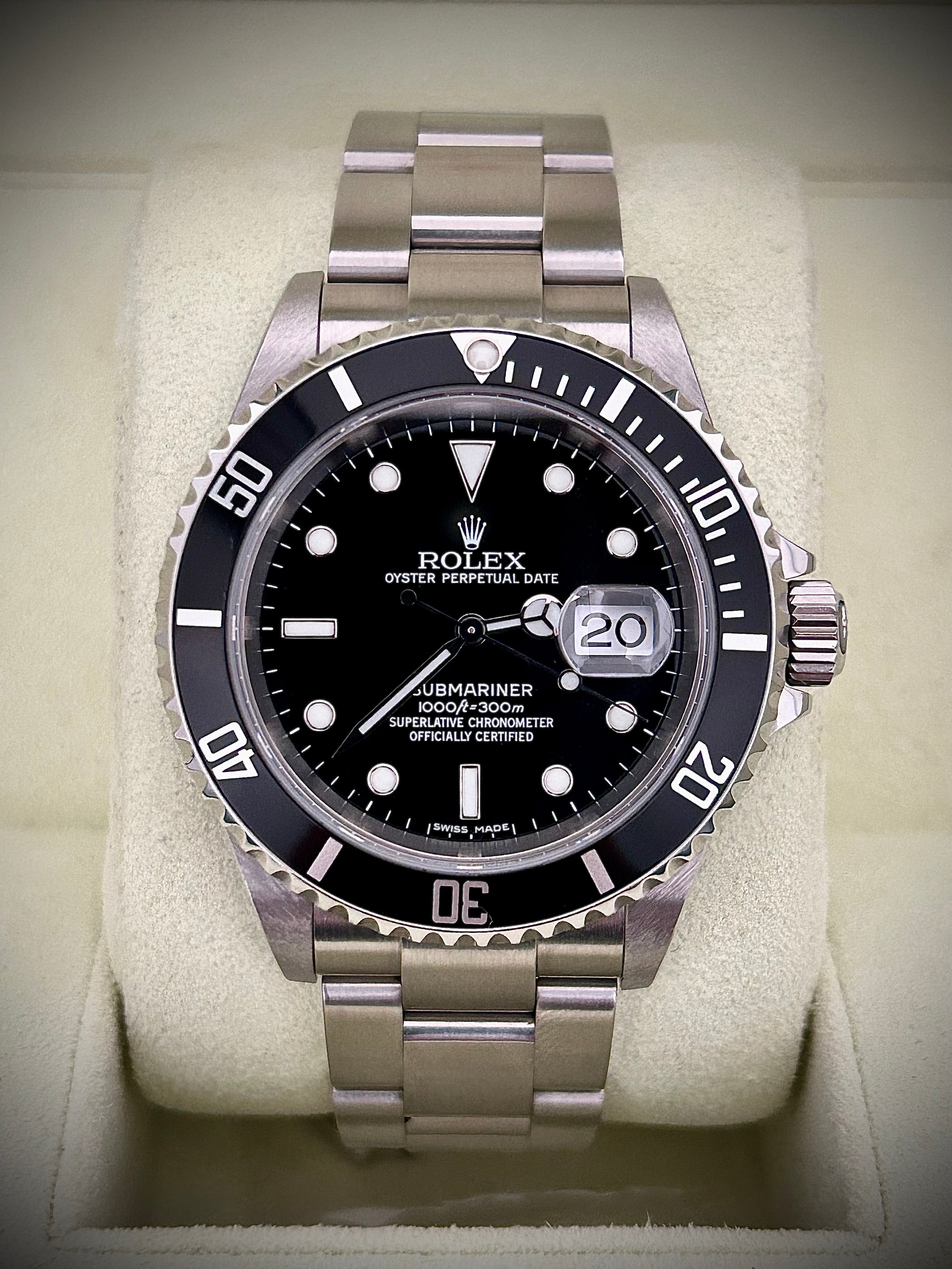 2007 ROLEX SUBMARINER DATE, NO HOLES, 16610, FULL SET, INC GST