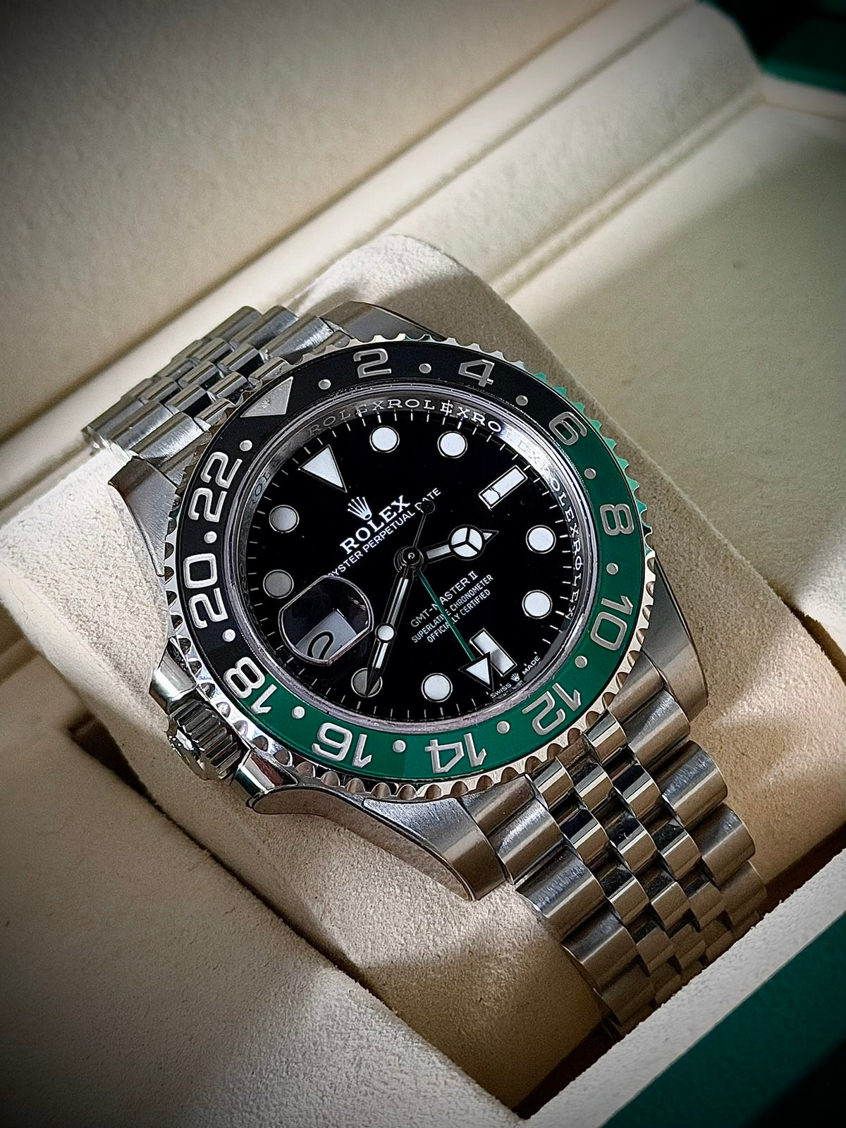 2025 ROLEX GMT-MASTER II “SPRITE”, 126720VTNR, JUBILEE BRACELET, FULL SET, EXCELLENT CONDITION, INC GST