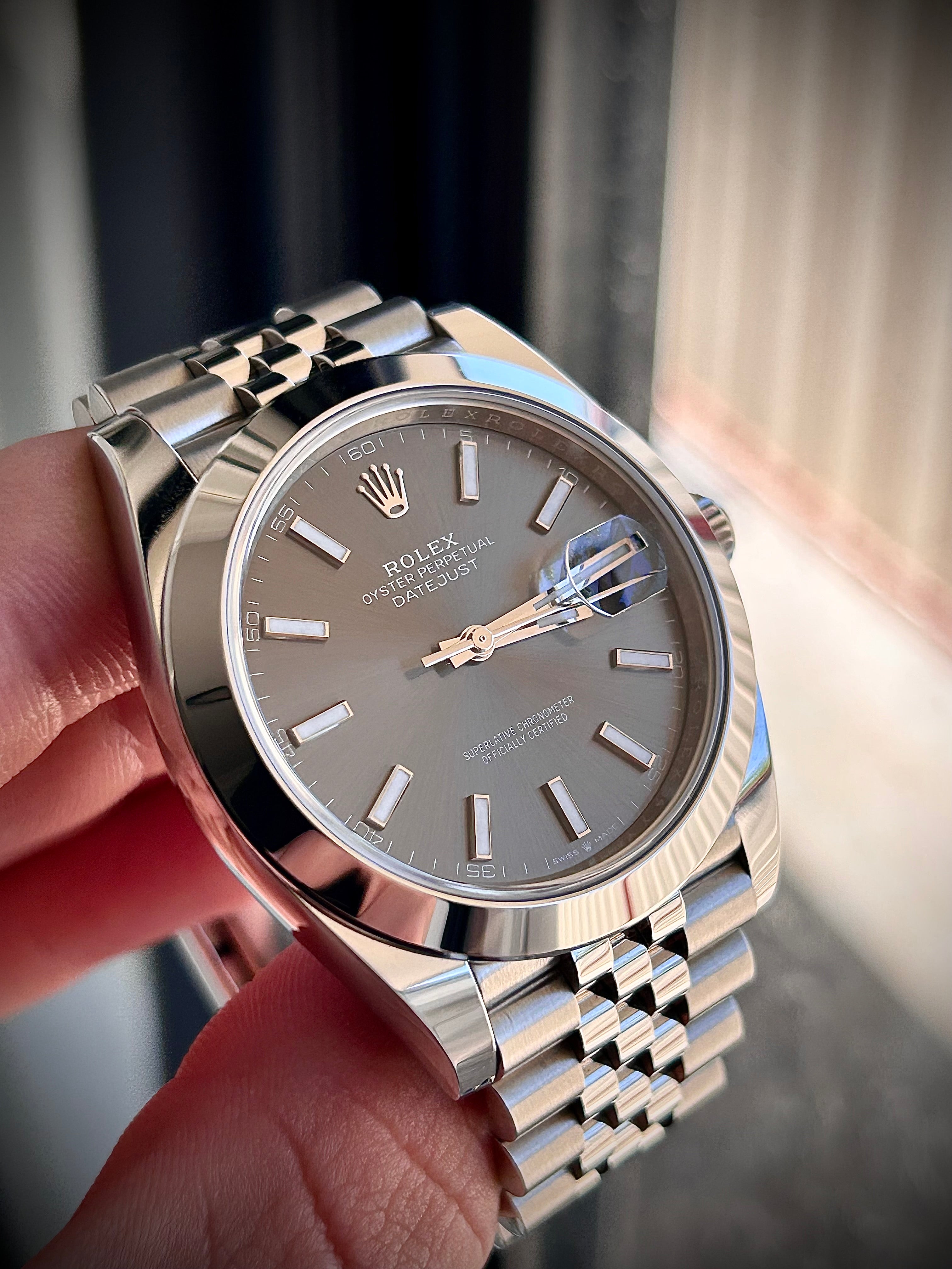 2024 ROLEX DATEJUST 41, SLATE DIAL, 126300, SMOOTH JUBILEE, FULL SET, INC GST