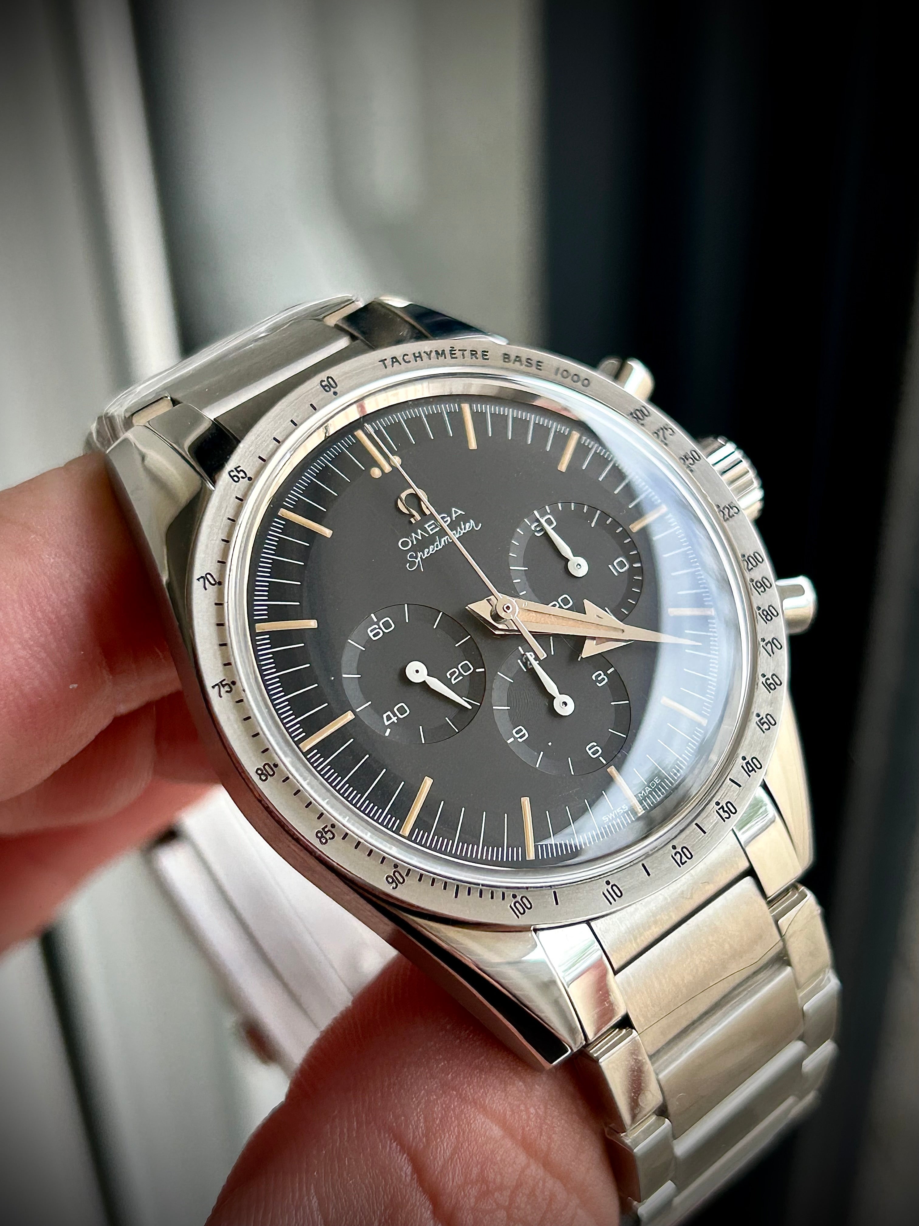 2019 OMEGA SPEEDMASTER, 1957 TRILOGY LIMITED EDITION, FULL SET, INC GST