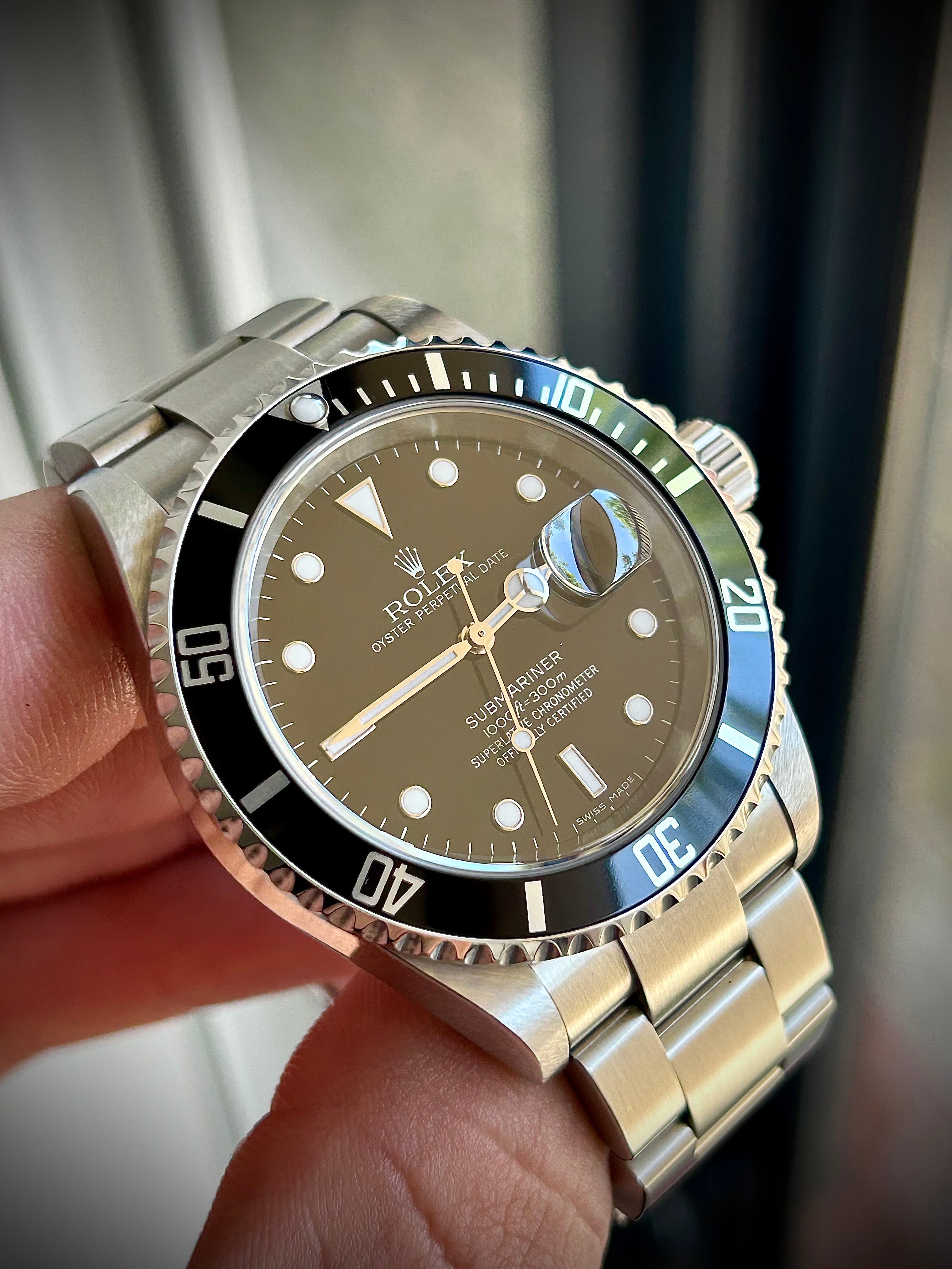 2007 ROLEX SUBMARINER DATE, NO HOLES, 16610, FULL SET, INC GST