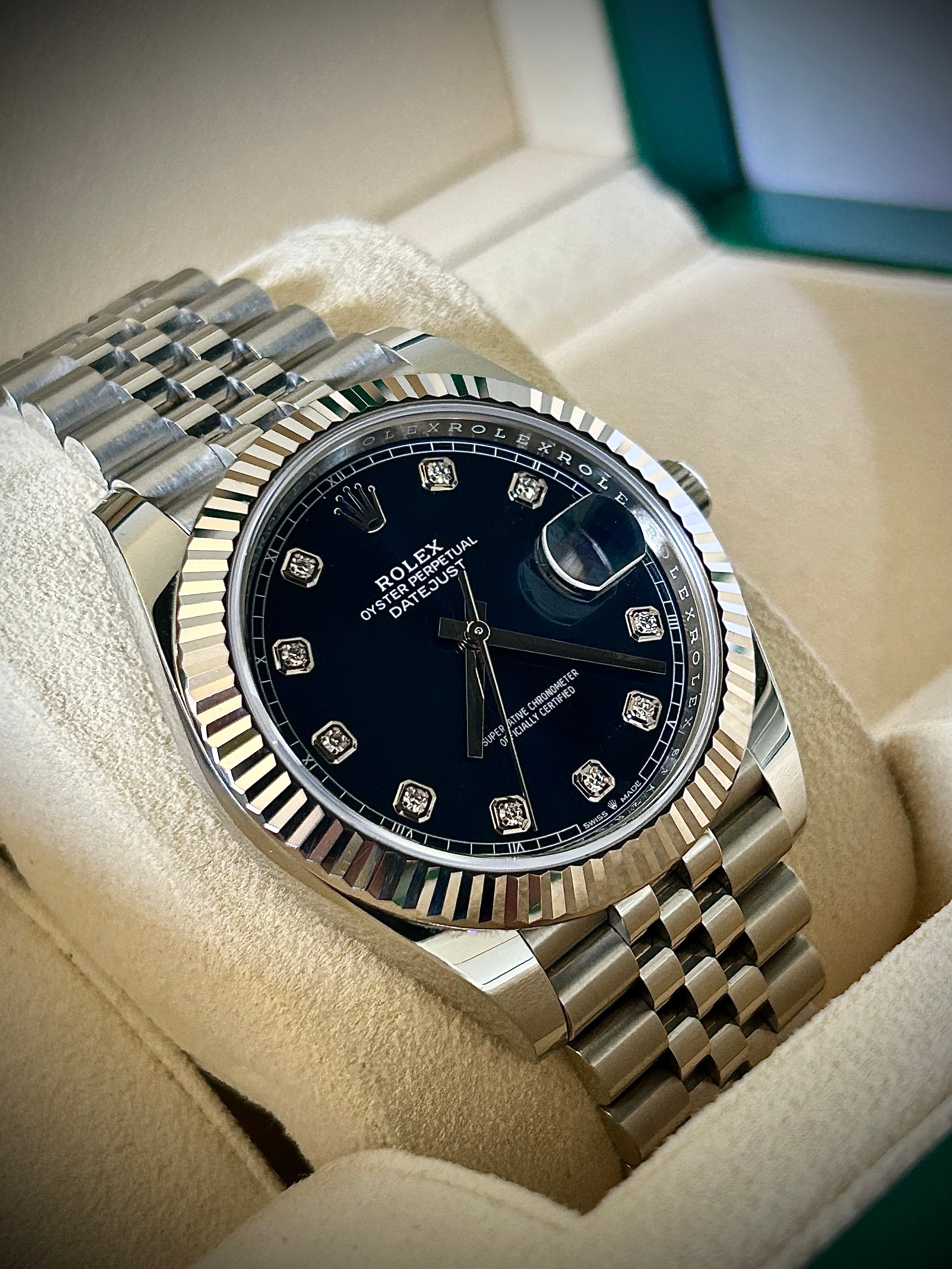 2021 ROLEX DATEJUST 41, BLUE DIAMOND DIAL, 126334, FULL SET, INC GST