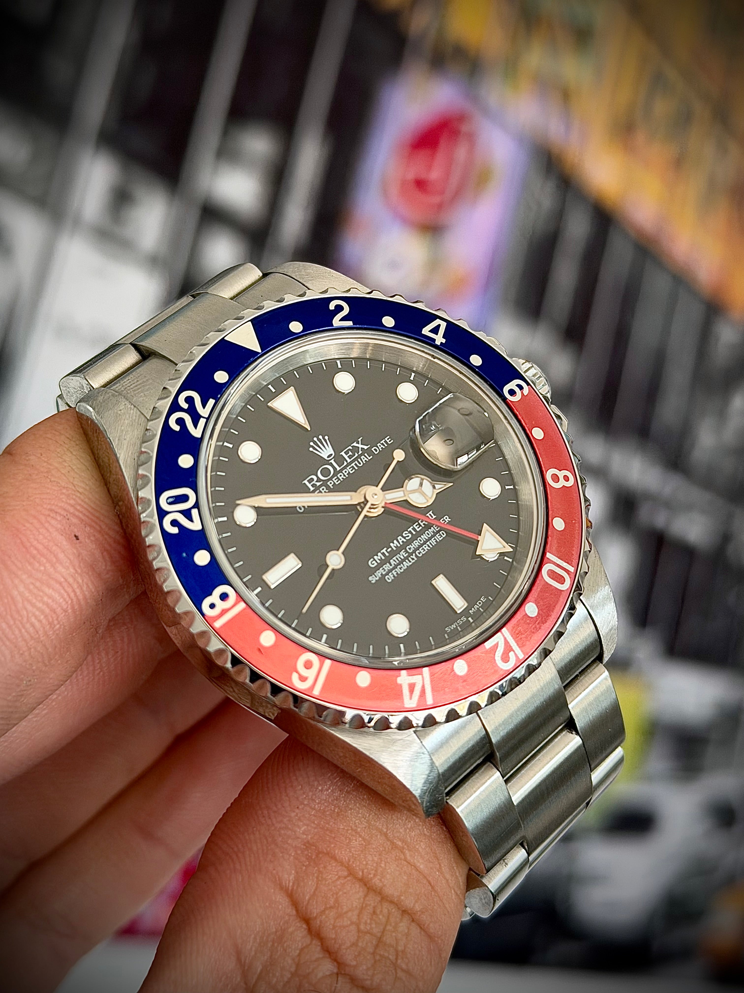 2004 ROLEX GMT-MASTER II, 16710 “PEPSI”, BOX, PAPERS AND ORIGINAL RECEIPT ,  INC GST