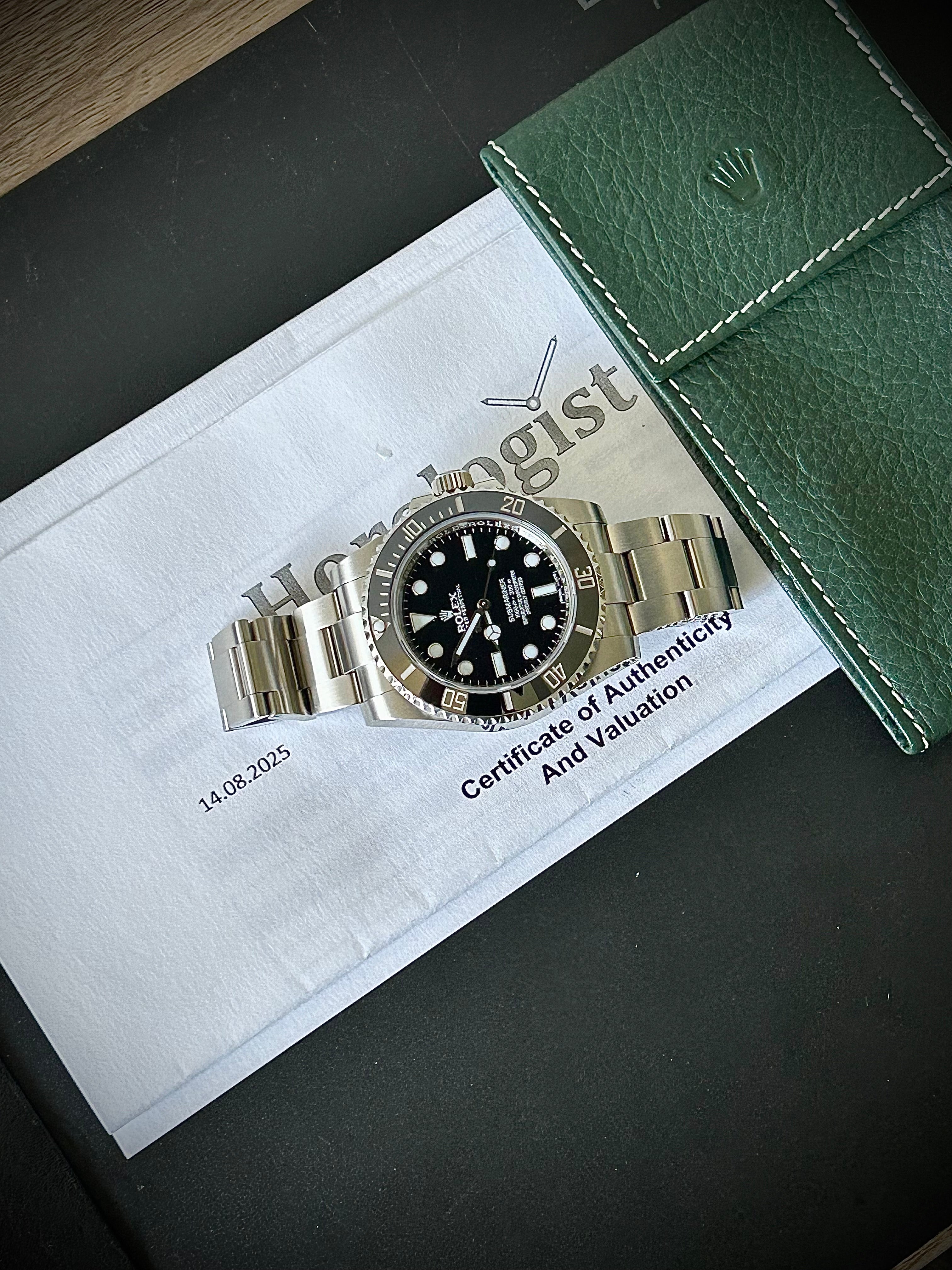 ROLEX SUBMARINER NO DATE, 114060, WATCH AND AUTHENTICITY CERTIFICATE, INC GST