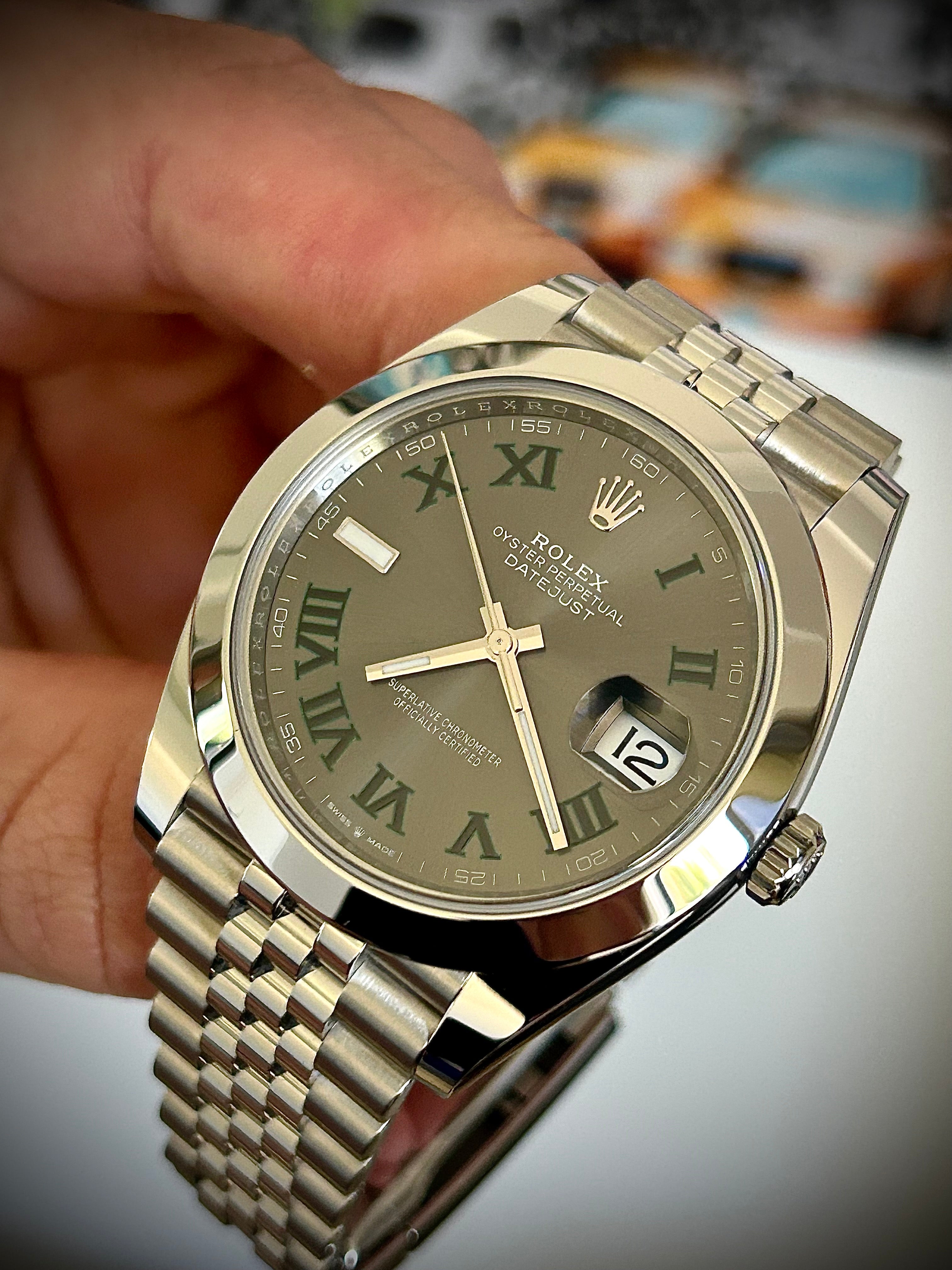 2024 ROLEX DATEJUST 41 WIMBLEDON, 126300, FULL SET, INC GST