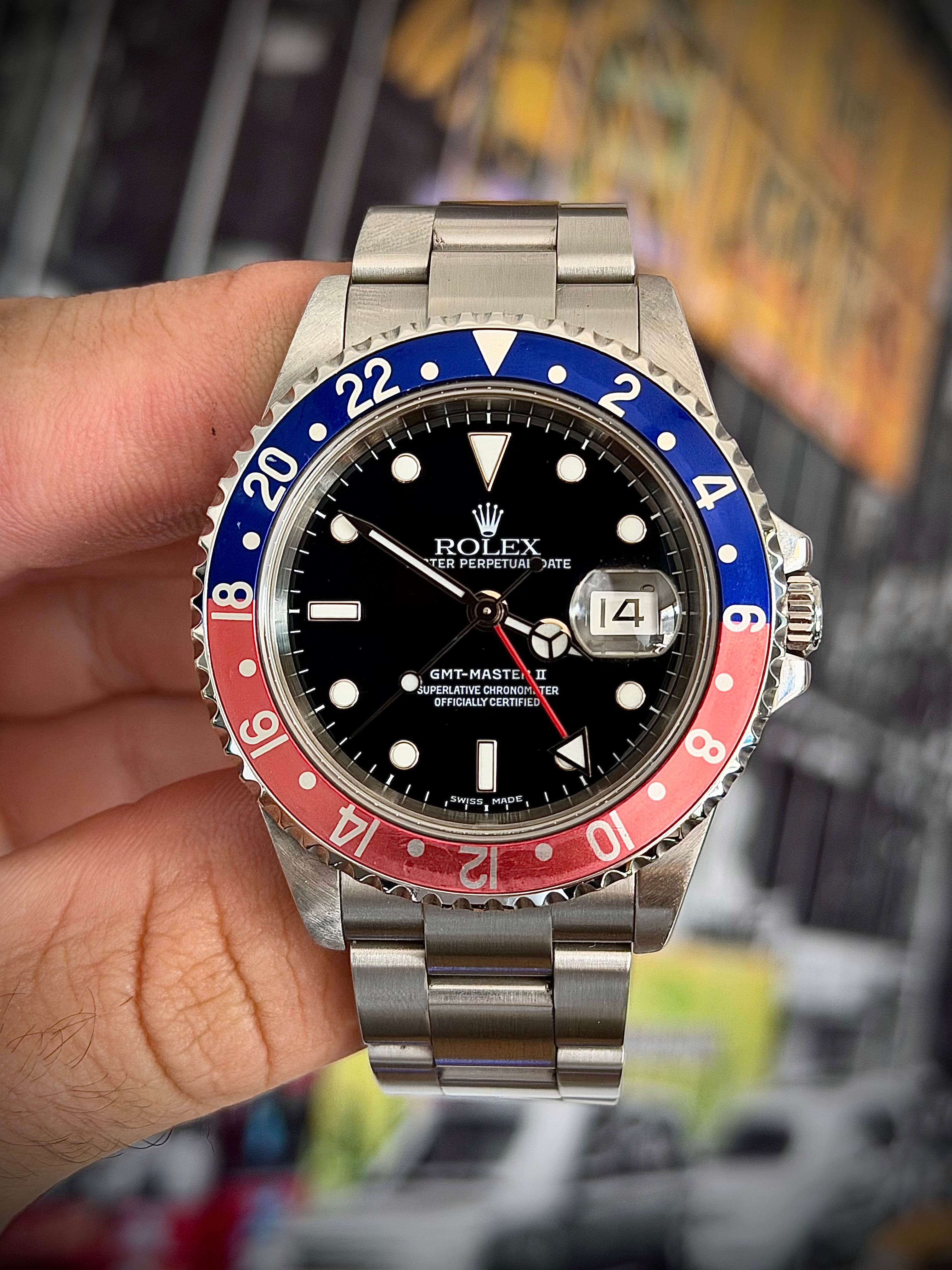2004 ROLEX GMT-MASTER II, 16710 “PEPSI”, BOX, PAPERS AND ORIGINAL RECEIPT ,  INC GST