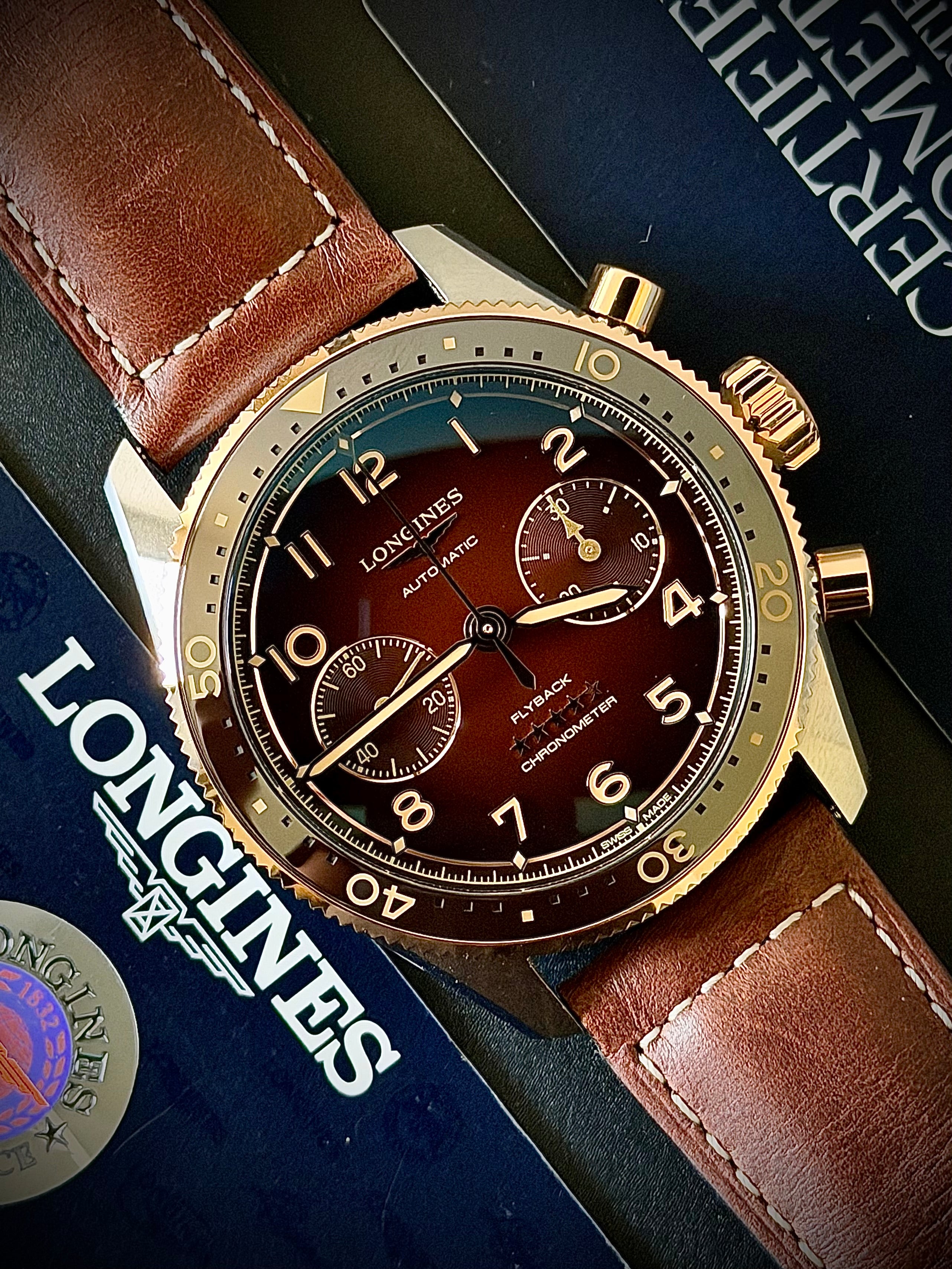 2025 LONGINES SPIRIT FLYBACK CHRONOGRAPH, L3.821.5.59.2, FULL SET, INC GST