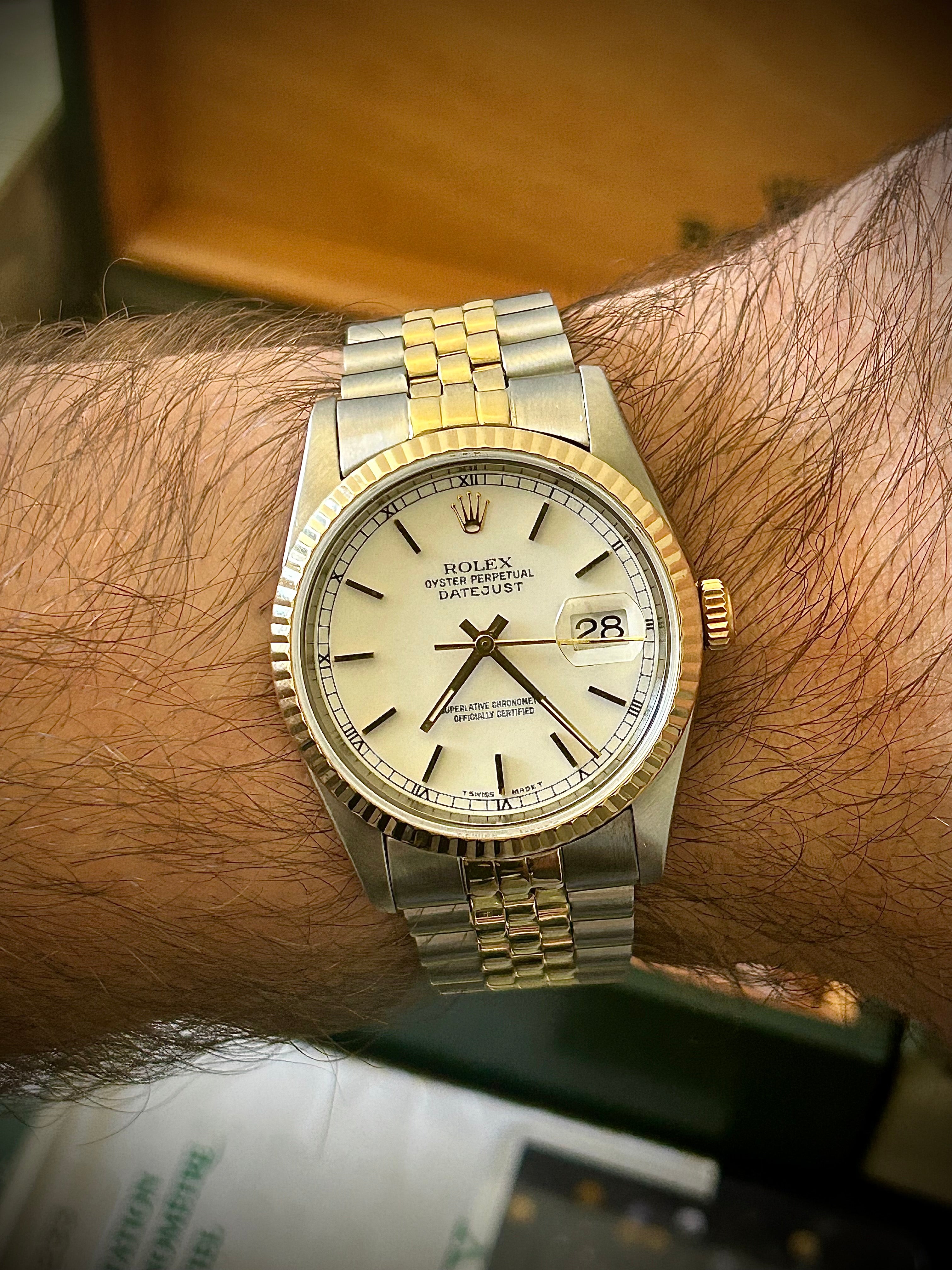 1993 ROLEX DATEJUST 36, 16233, BOX AND PAPERS, INC GST