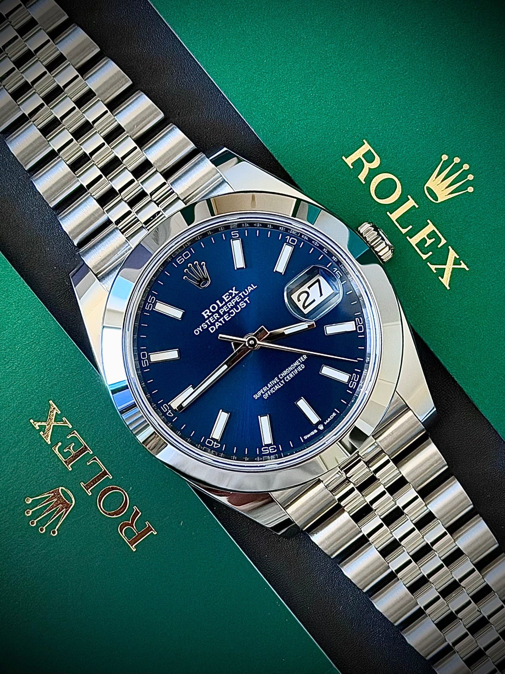 2026 ROLEX DATEJUST 41, BLUE DIAL, SMOOTH JUBILEE 126300, BRAND NEW, FULL SET, INC GST