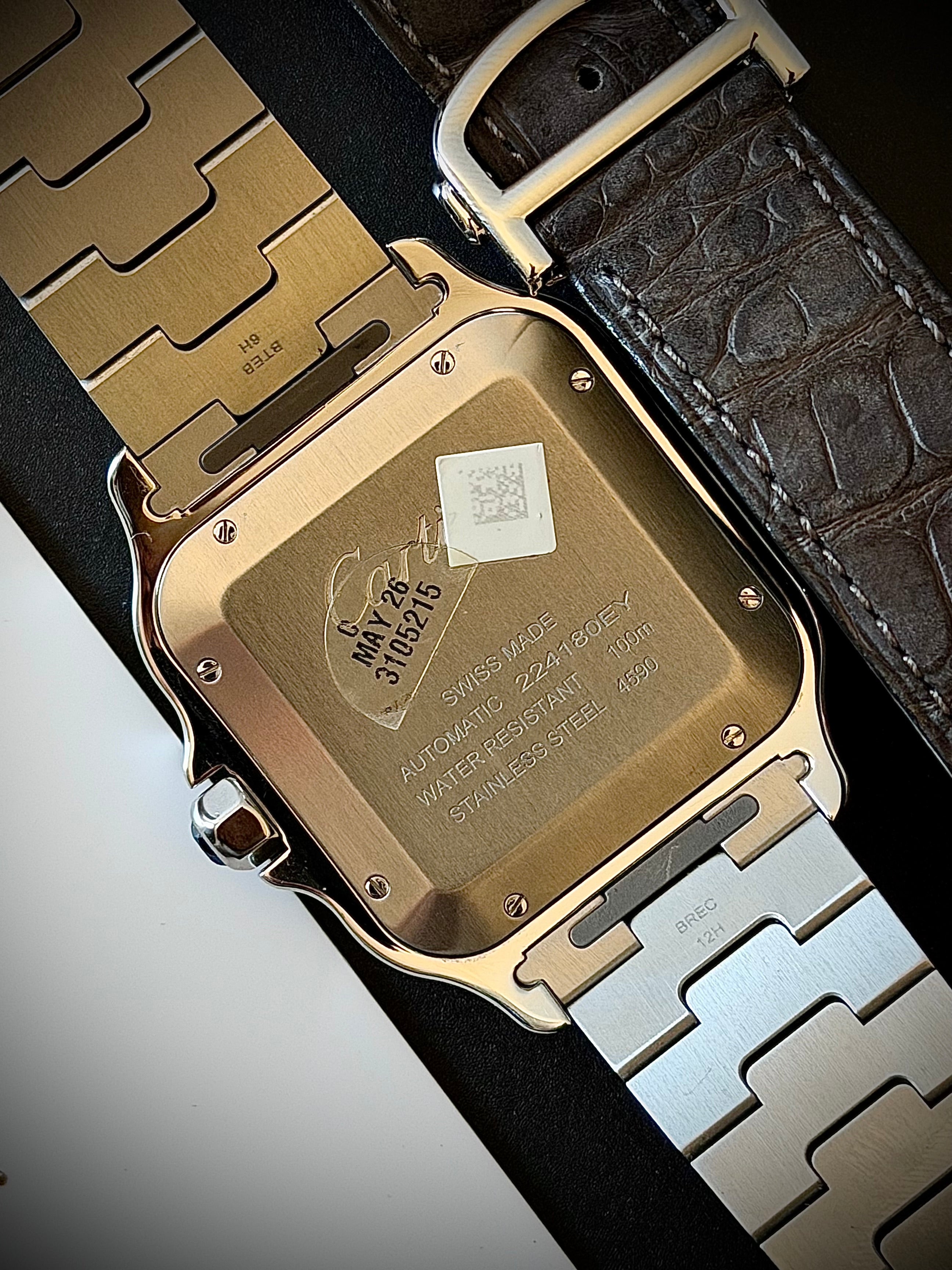 2024 CARTIER SANTOS DE CARTIER LARGE DUAL TIME, WSSA0076, BOX AND PAPERS, INC GST