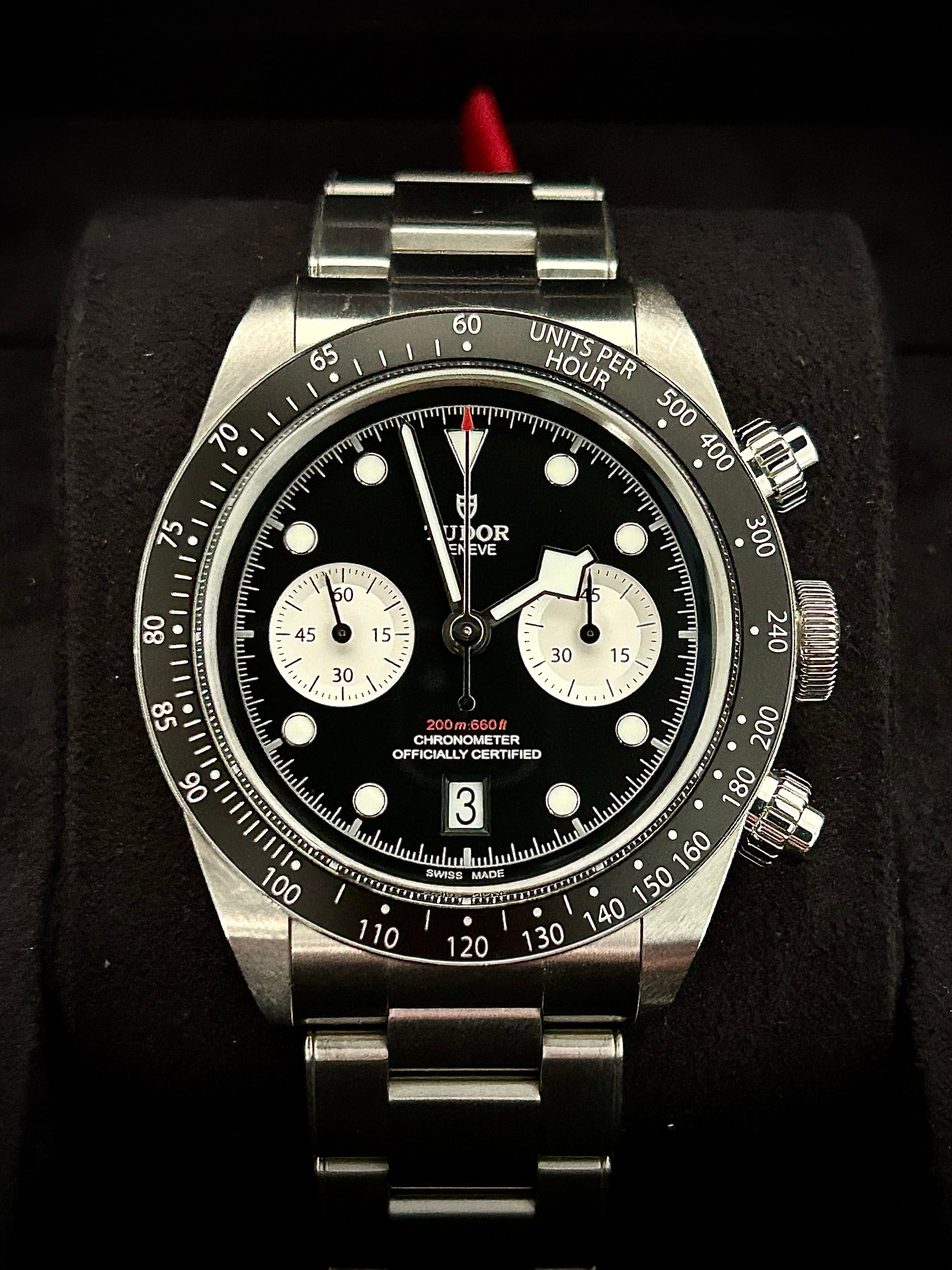 2023 TUDOR BLACK CHRONO “REVERSE PANDA”, FULL SET, INC GST