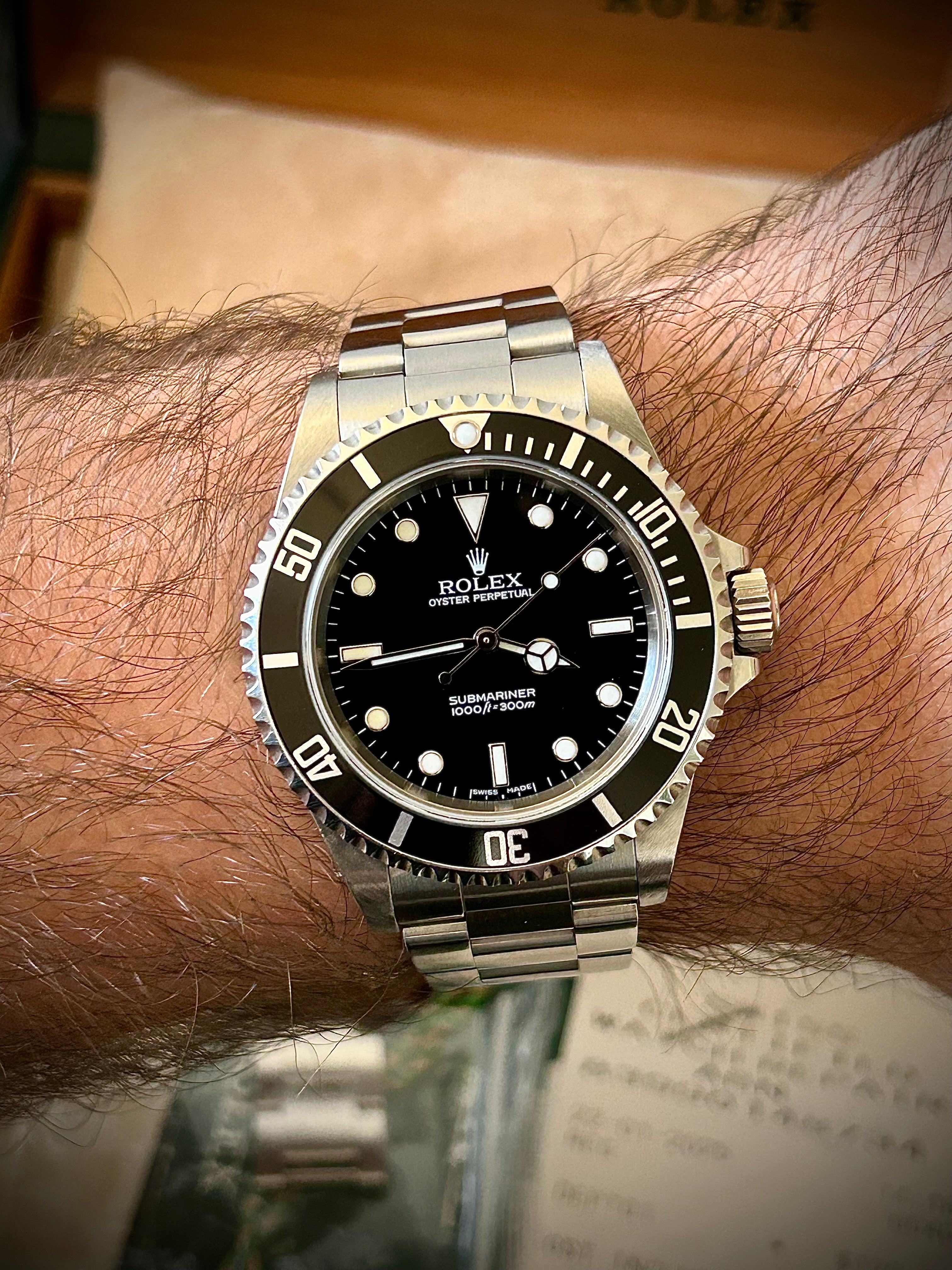 2006 ROLEX SUBMARINER TWO-LINER 14060M, FULL SET, INC GST