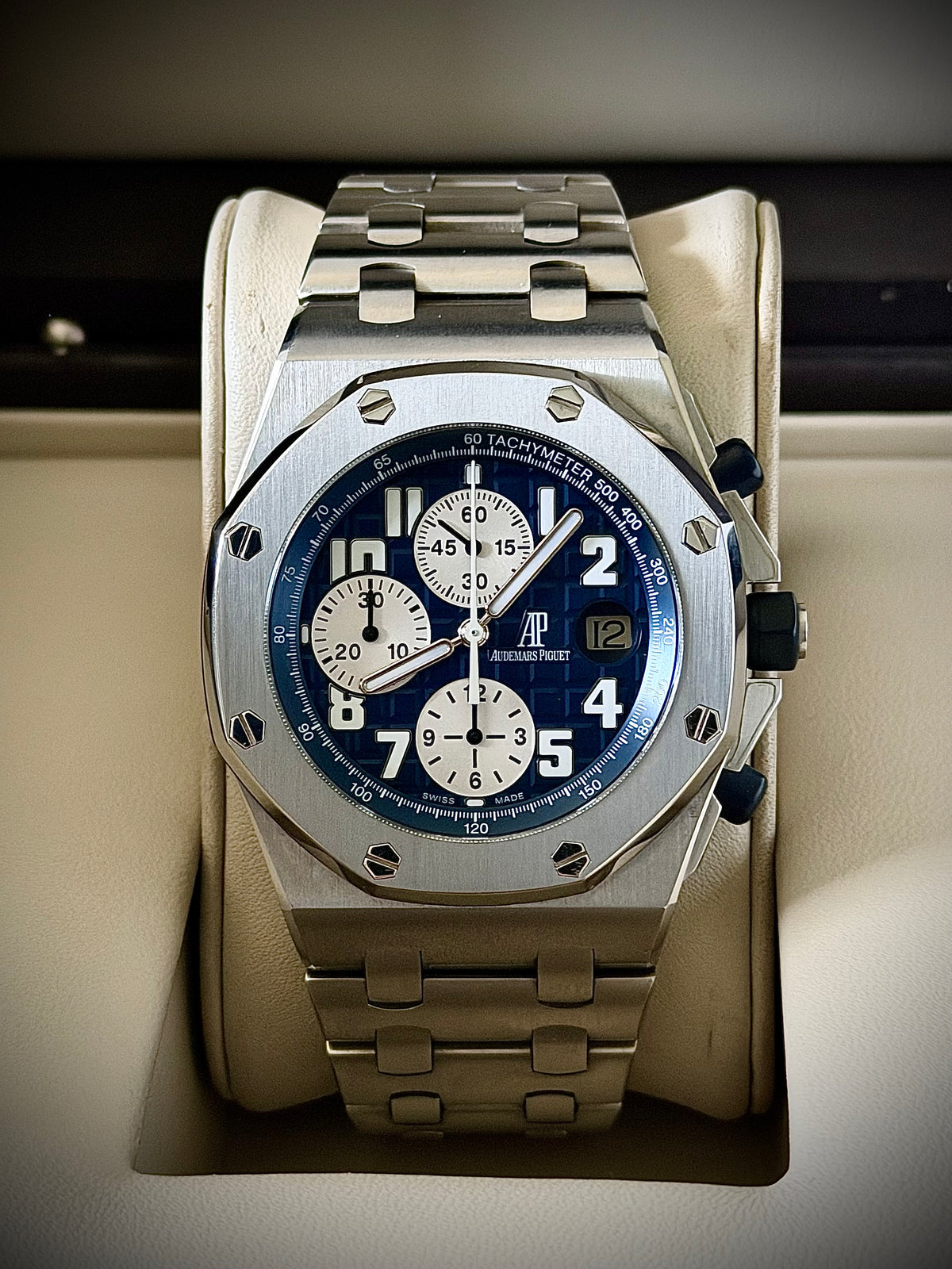 2010 AUDEMARS PIGUET ROYAL OAK OFFSHORE CHRONOGRAPH, 25721ST.OO.1000ST.09.A, BLUE DIAL, FULL SET, INC GST