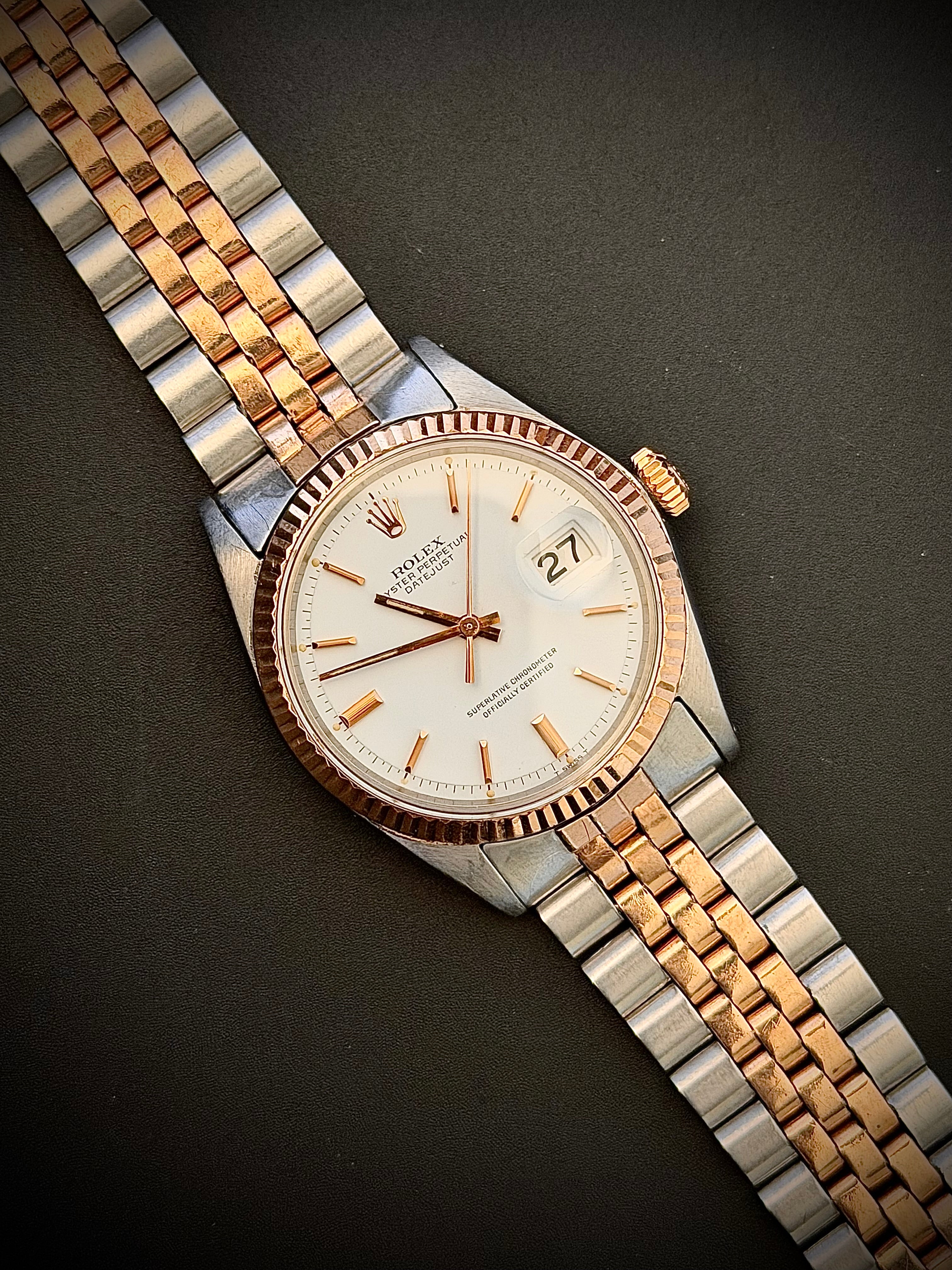 1969 ROLEX DATEJUST, 1601, TWO TONE ROSE GOLD, WATCH ONLY, INC GST