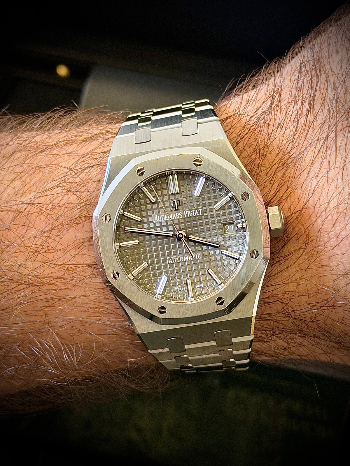 2019 AUDEMARS PIGUET ROYAL OAK 37MM, 15450ST.OO.1256ST.02, GREY DIAL, 2024 SERVICE, BOX & PAPERS, INC GST