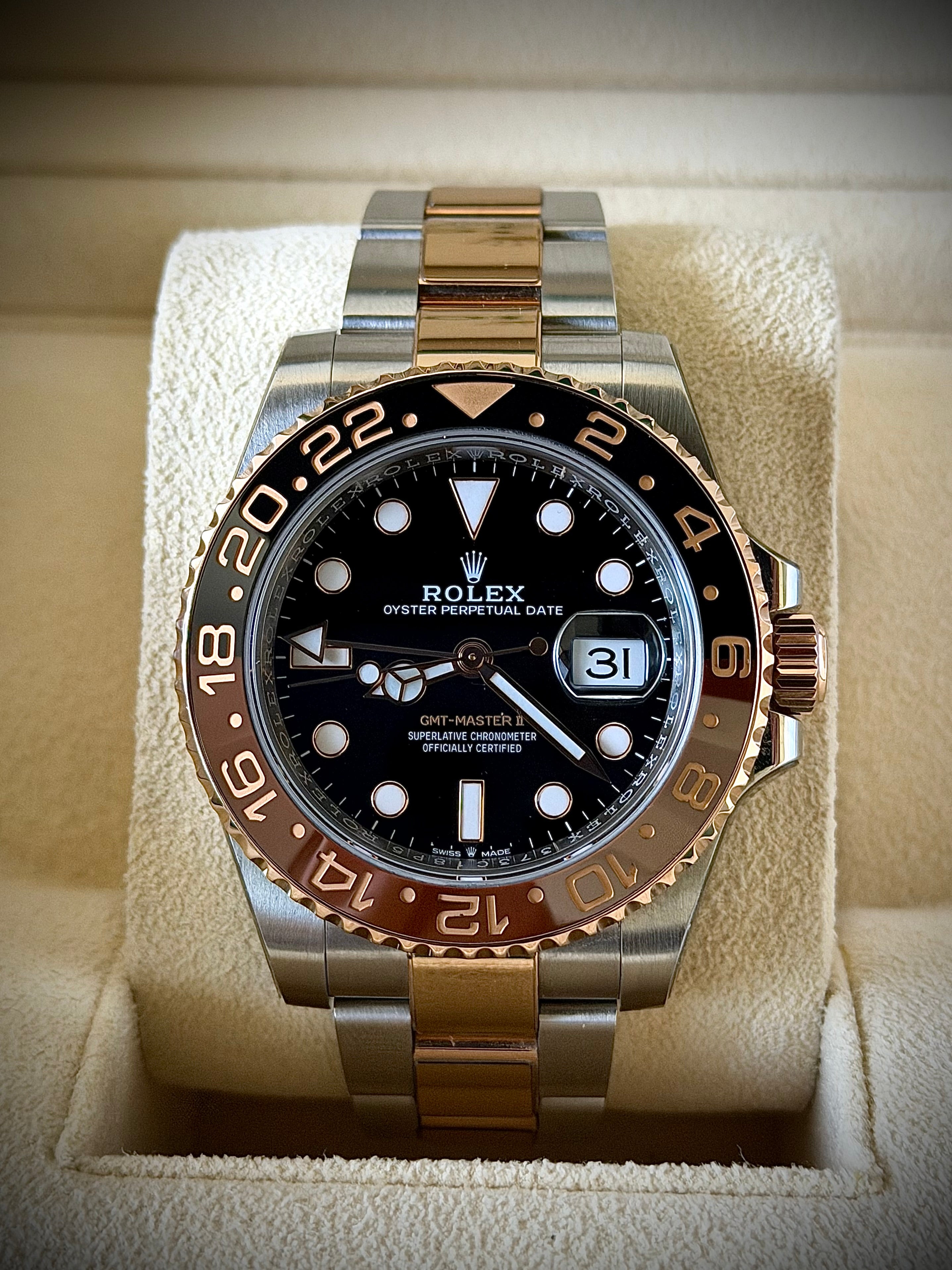 2018 ROLEX GMT MASTER II, ROOTBEER, 126711CHNR, FULL SET, INC GST