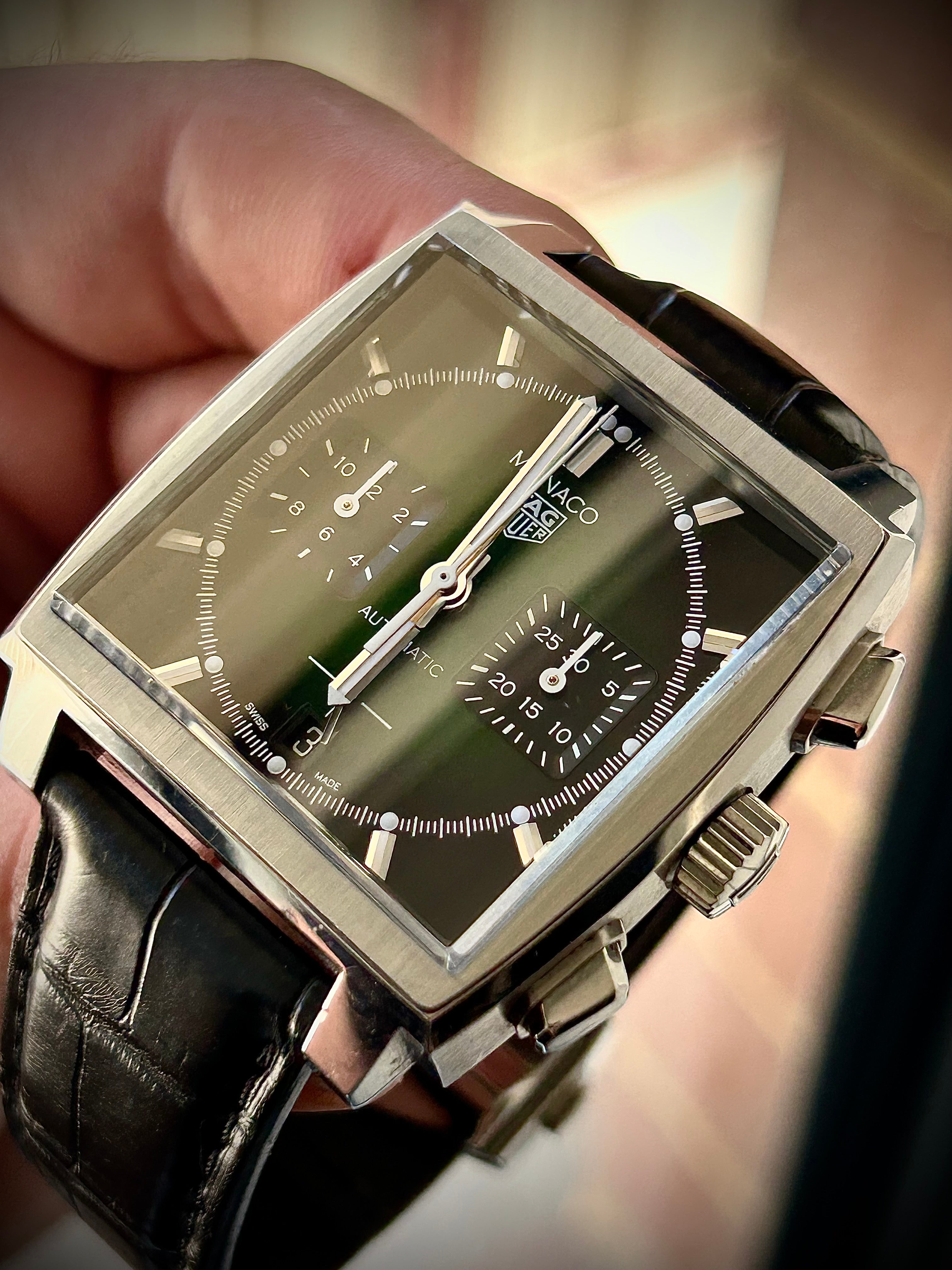 2021 TAG HEUER MONACO, 1 OF 500 GREEN DIAL, FULL SET, INC GST