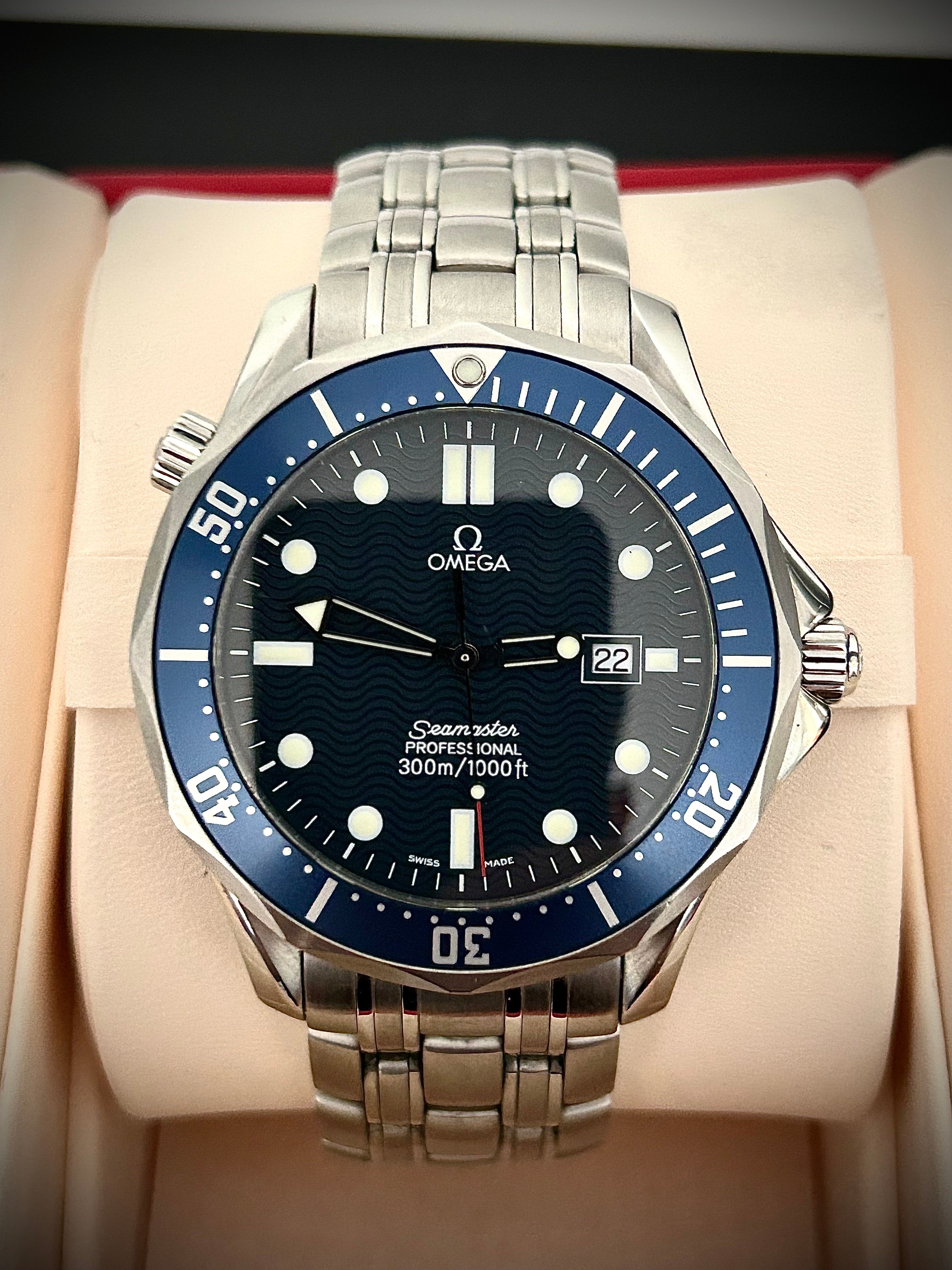 1998 OMEGA SEAMASTER 300, BOND, 196.1523, WATCH AND BOX, INC GST
