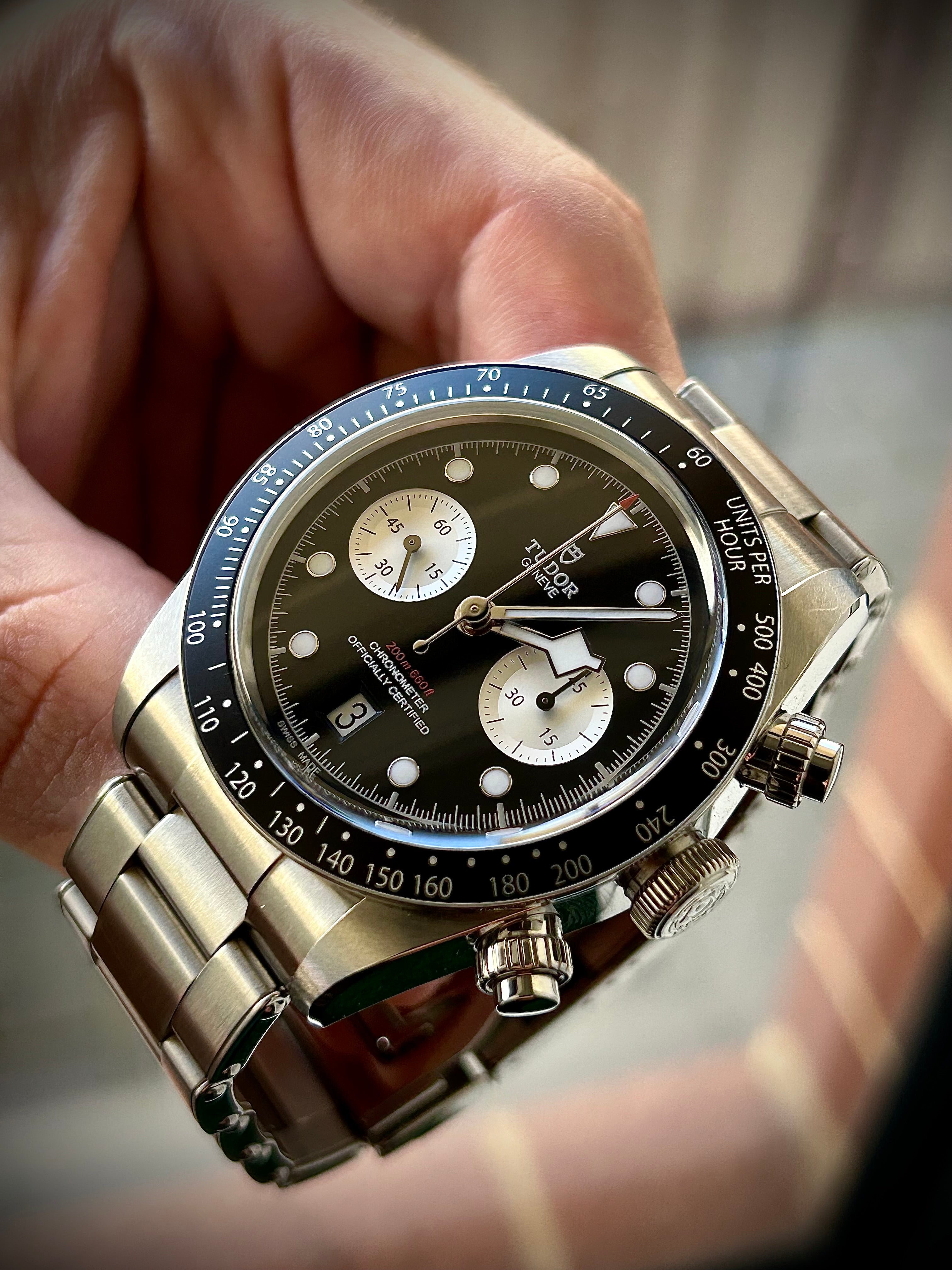 2023 TUDOR BLACK CHRONO “REVERSE PANDA”, FULL SET, INC GST