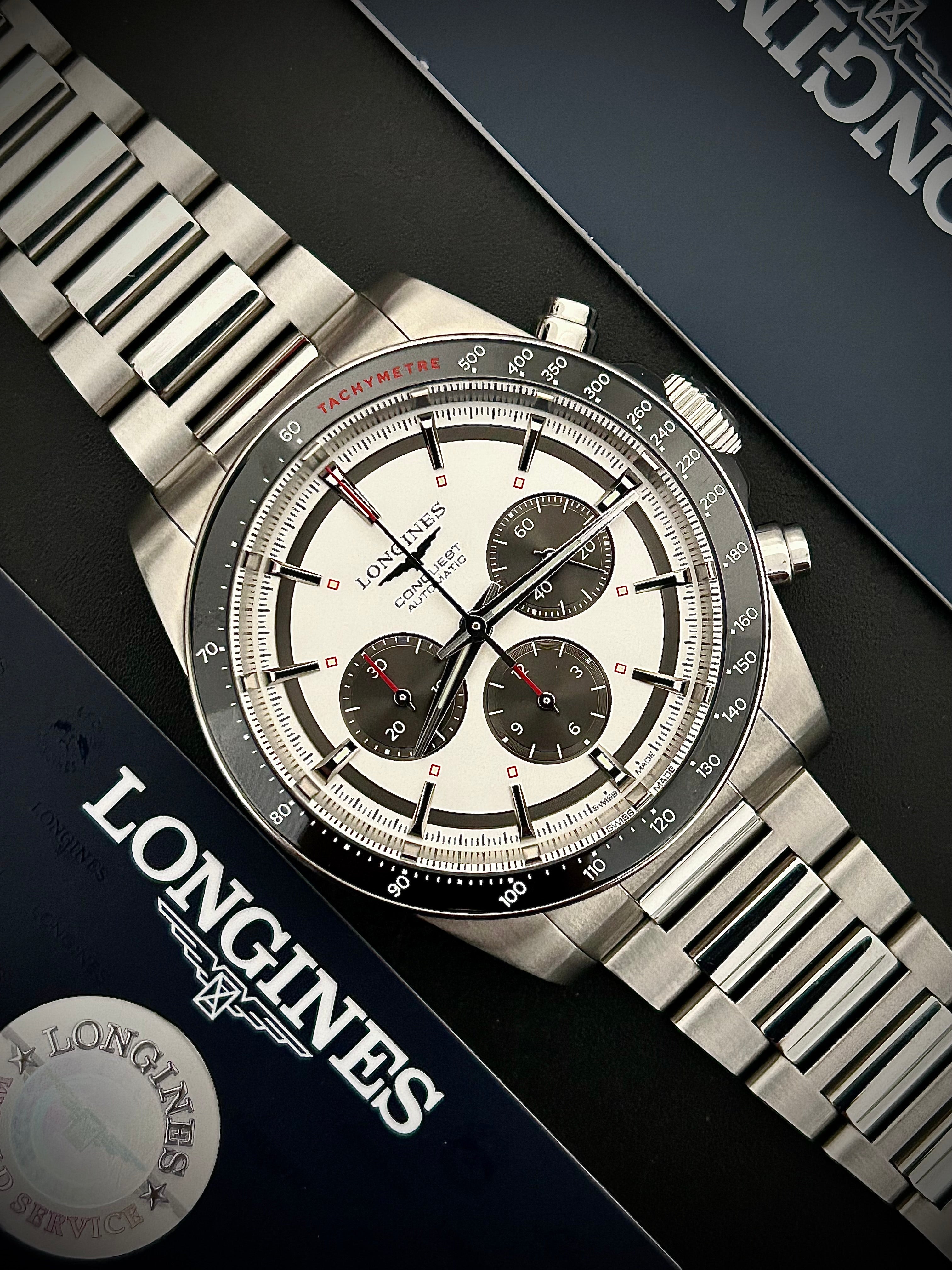 2023 LONGINES CONQUEST CHRONOGRAPH, FULL SET, INC GST