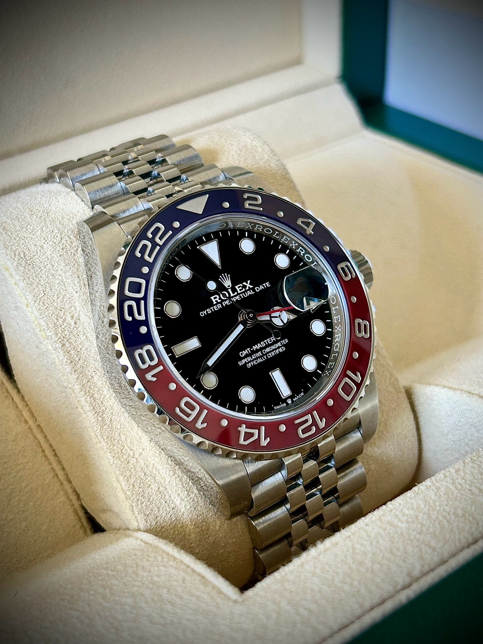 2020 ROLEX GMT MASTER II, PEPSI, 126710BLRO, FULL SET, INC GST