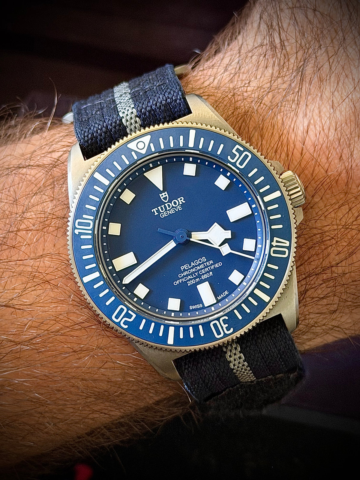 2023 TUDOR PELAGOS FXD “MARINE NATIONALE”, 25707B/23, BLUE DIAL, TITANIUM, FULL SET, INC GST
