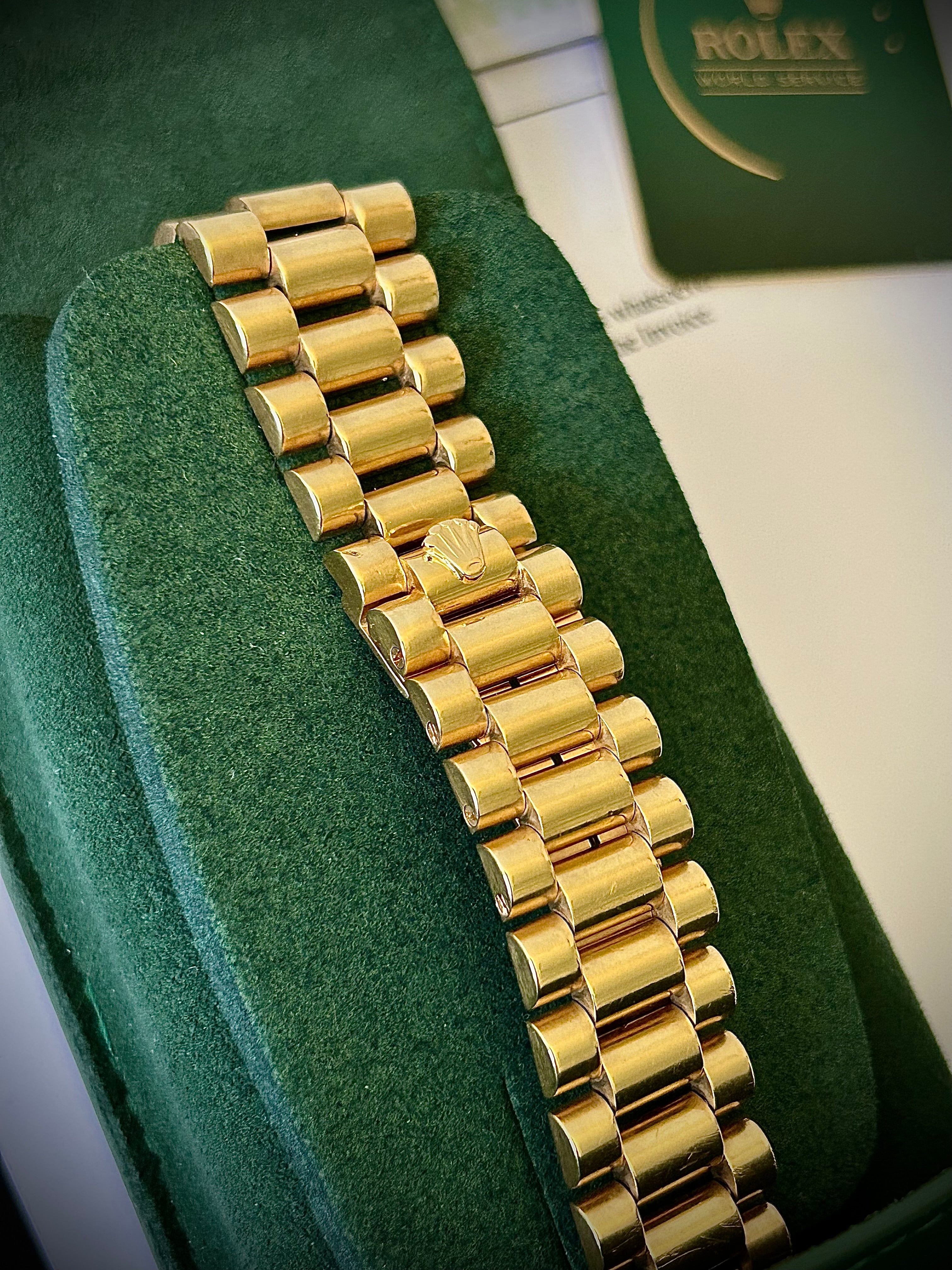 1990 ROLEX DAY-DATE, 18238, 2X RSC AND DIAMOND BEZEL, INC GST