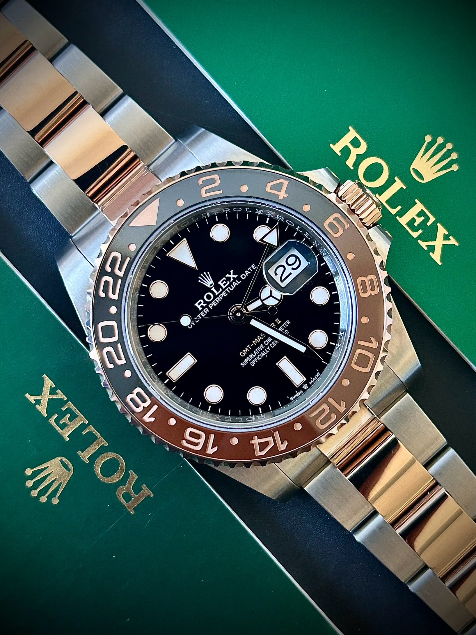 2022 ROLEX GMT MASTER II, ROOTBEER, 126711CHNR, FULL SET, INC GST