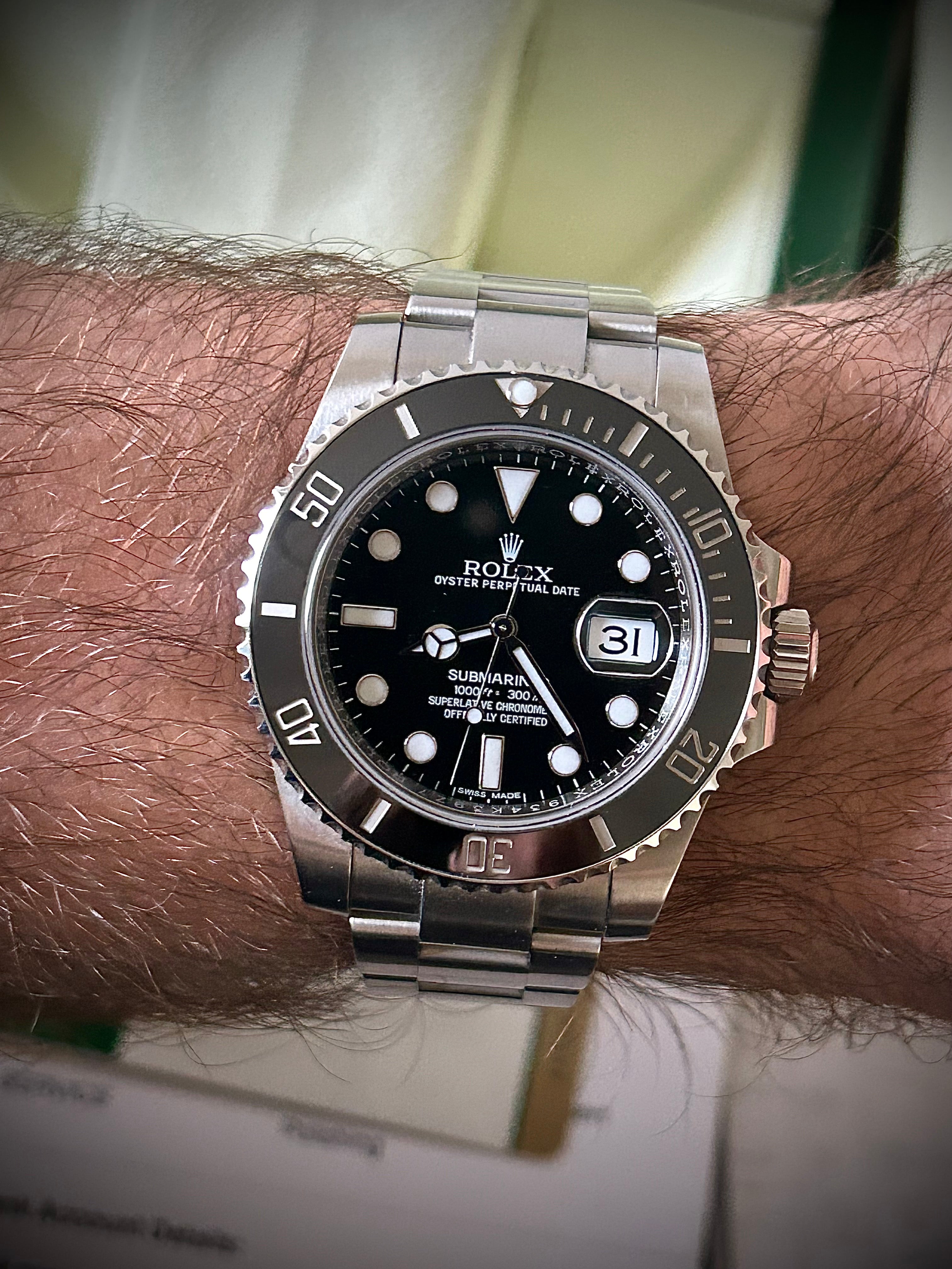 2016 ROLEX SUBMARINER DATE 116610LN, BOX AND PAPERS, WITH RSC, INC GST