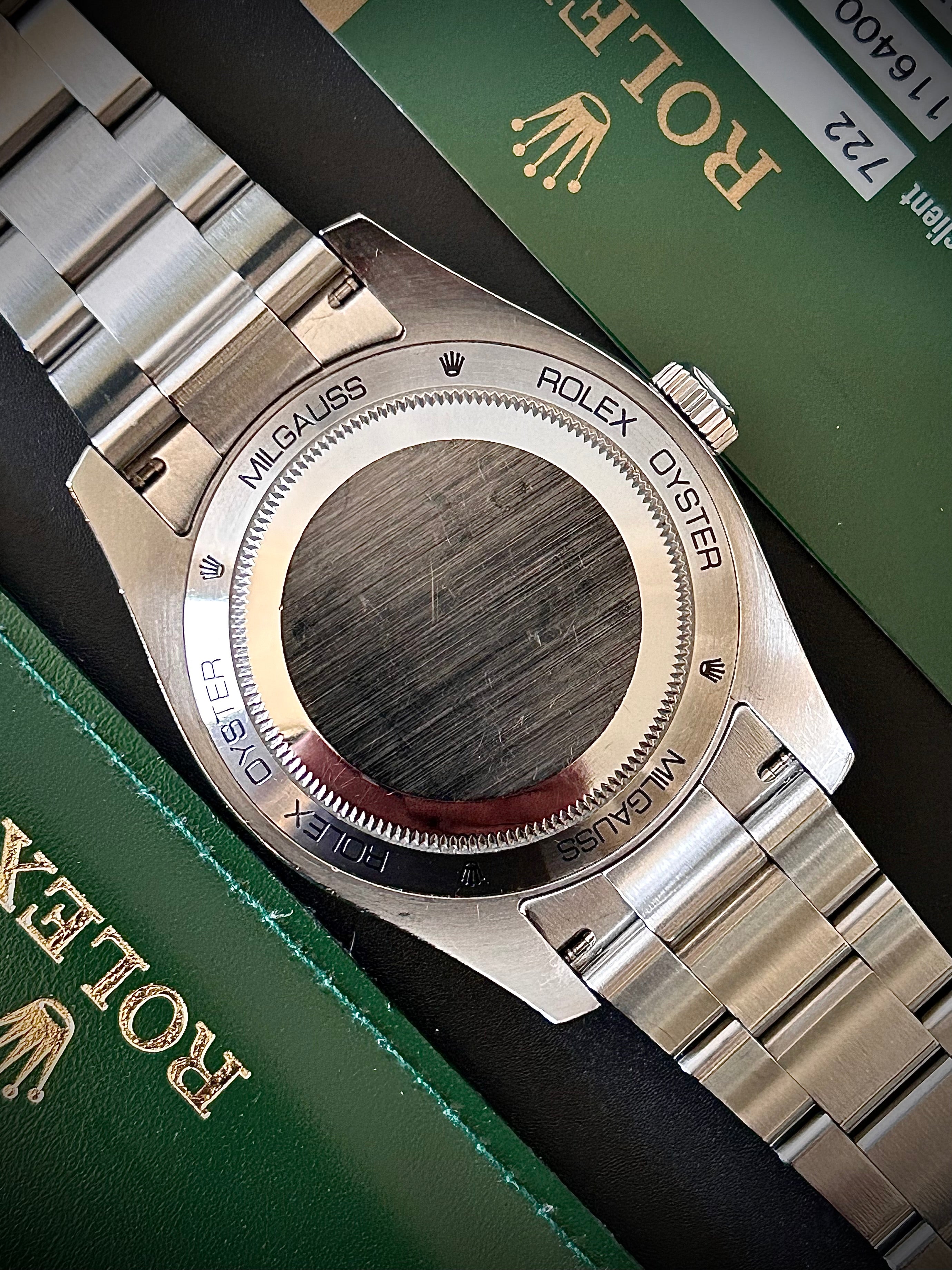 2008 ROLEX MILGAUSS, 116400, BOX AND PAPERS, INC GST
