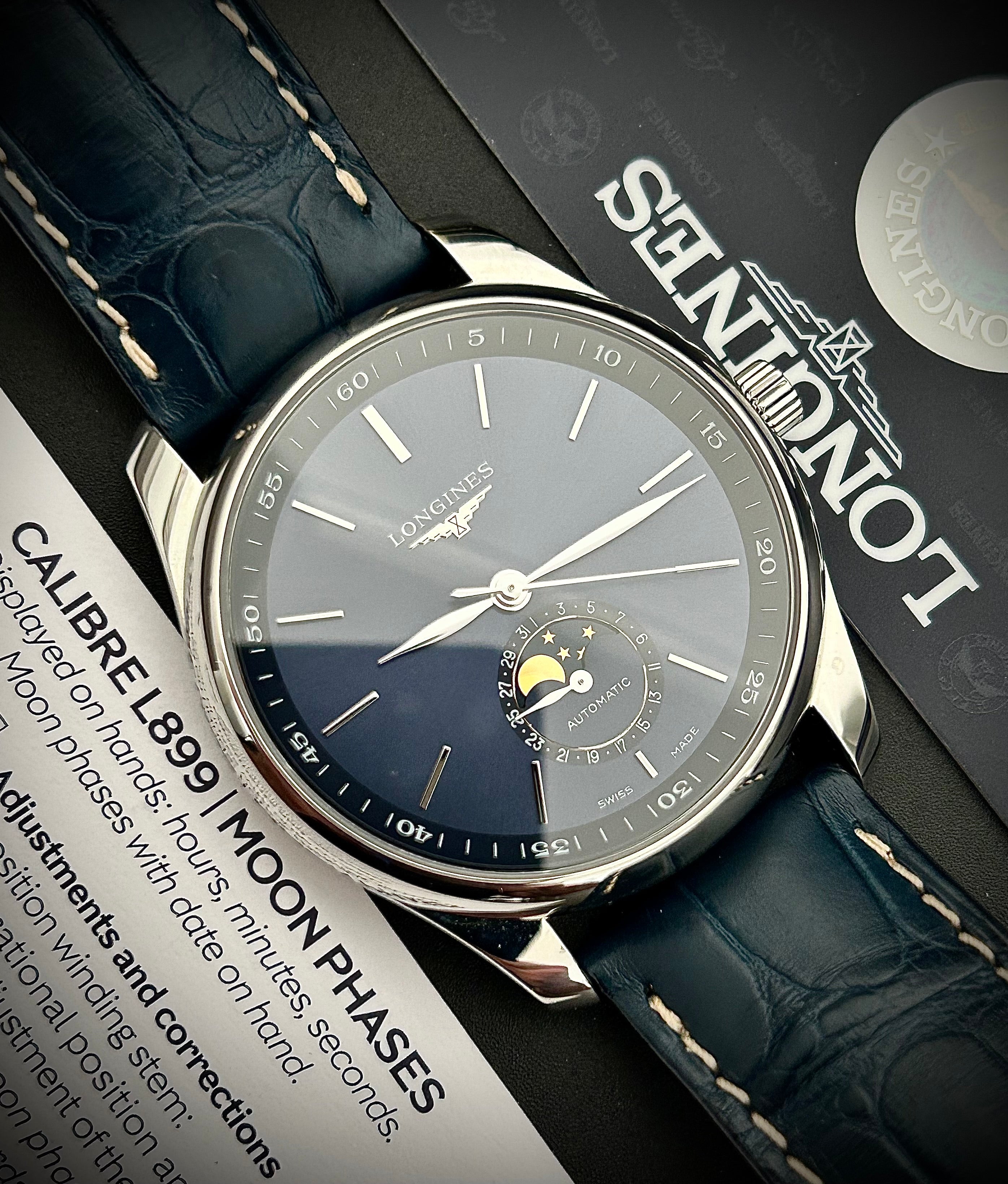 2021 LONGINES MASTER COLLECTION MOONPHASE, FULL SET, INC GST