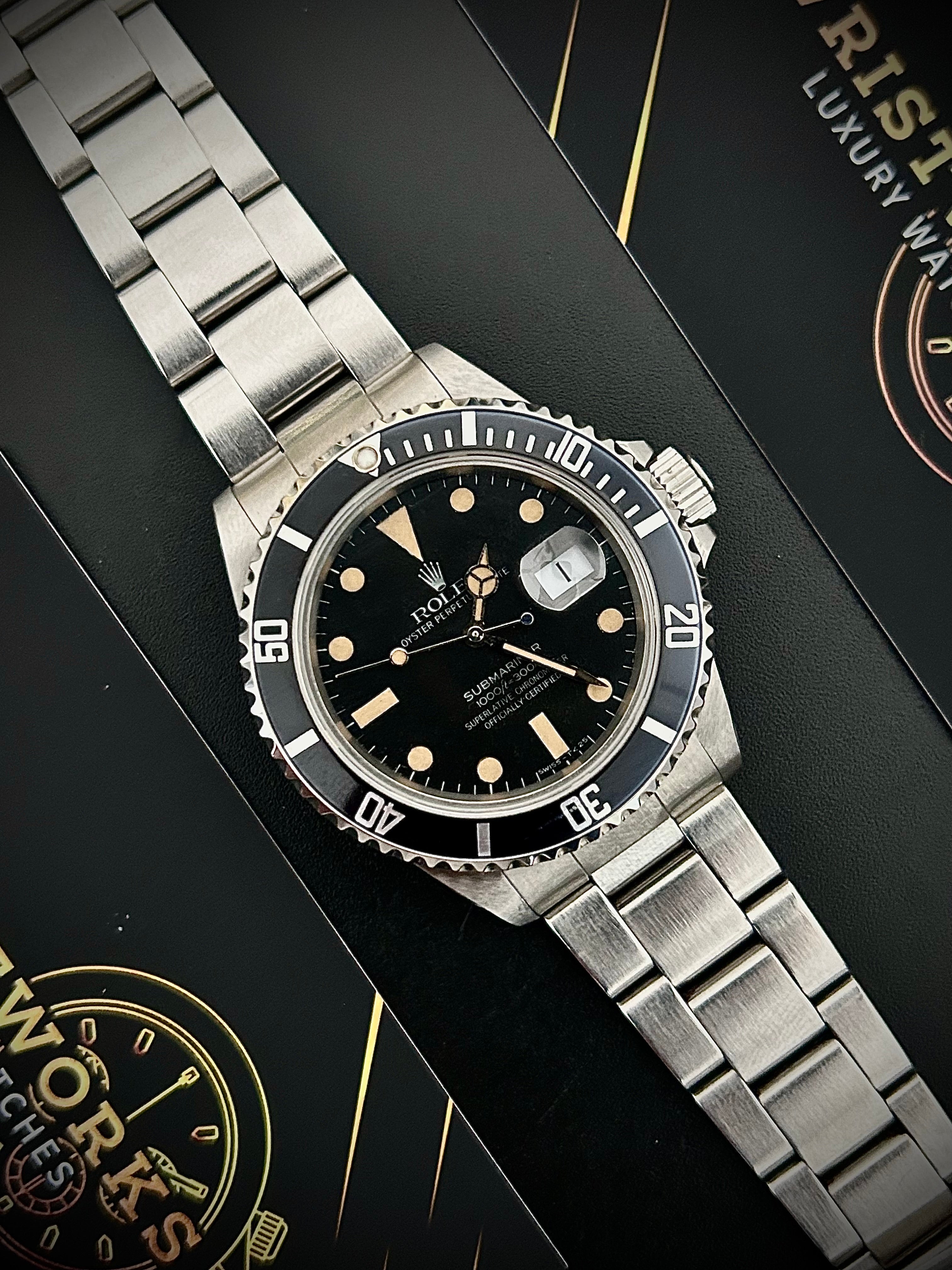 1980s ROLEX SUBMARINER DATE PUMPKIN PATINA MATTE DIAL, 16800, INC GST