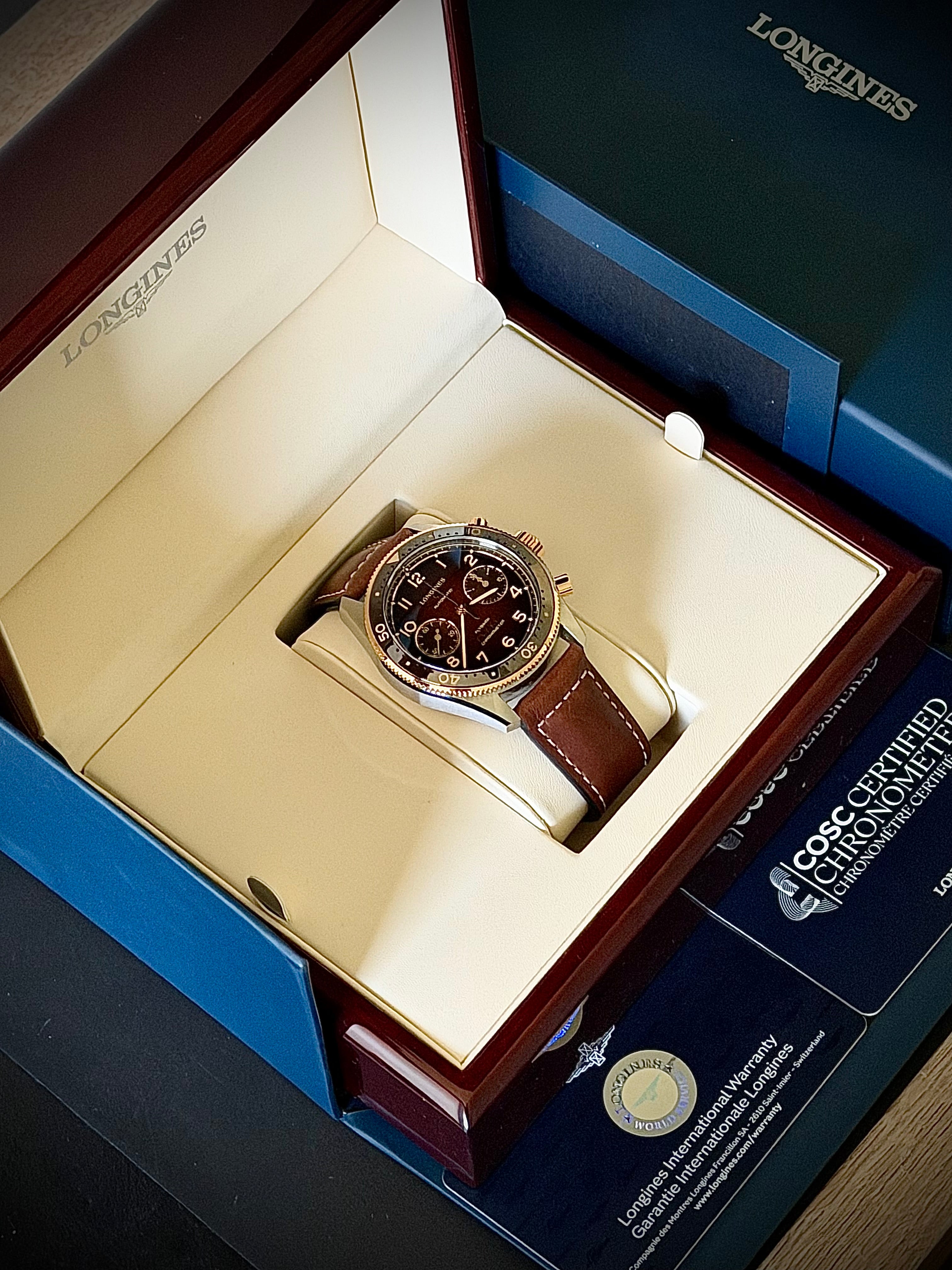 2025 LONGINES SPIRIT FLYBACK CHRONOGRAPH, L3.821.5.59.2, FULL SET, INC GST