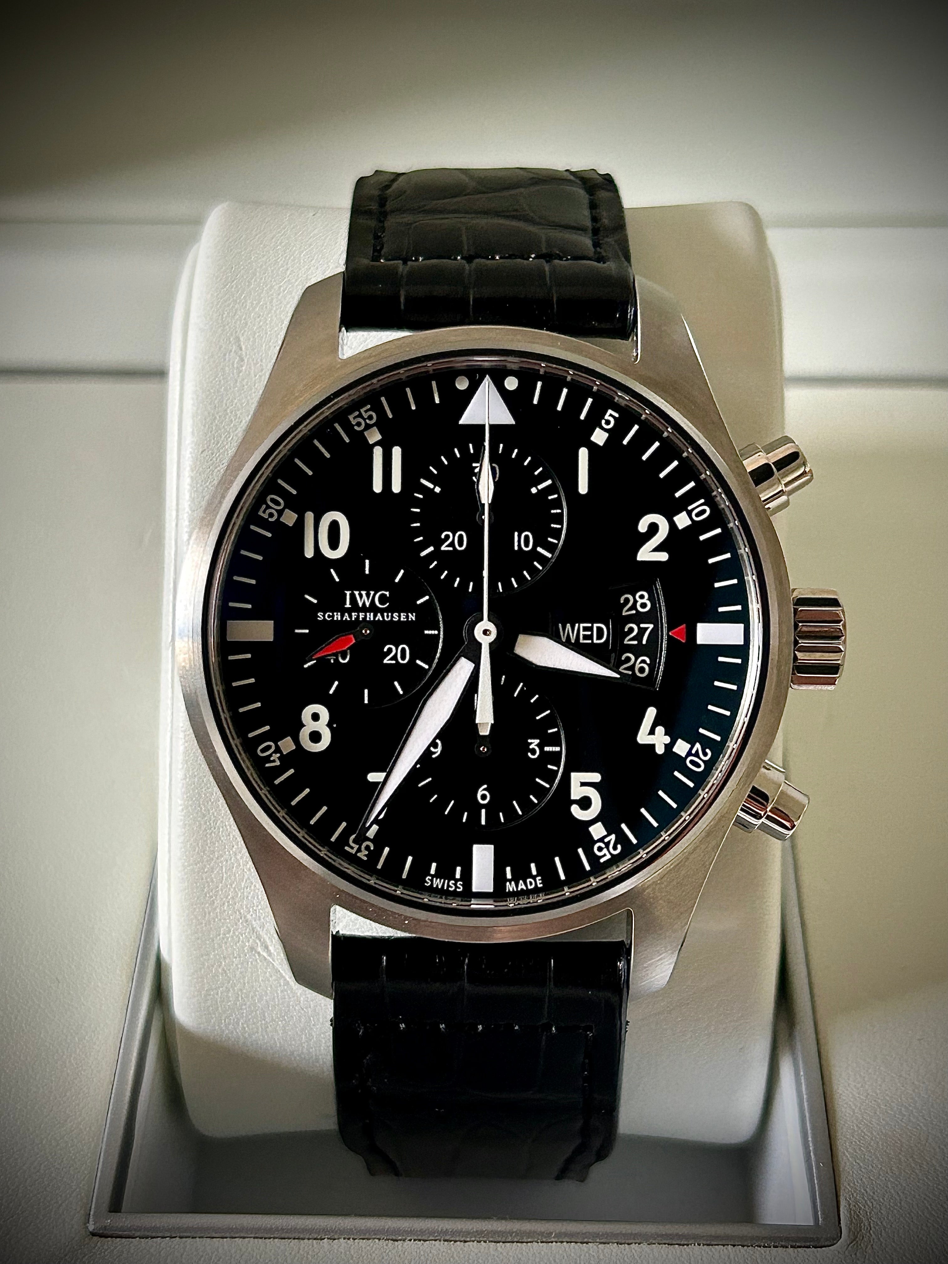 2014 IWC PILOT CHRONOGRAPH, IW377701, BOX AND PAPERS, INC GST