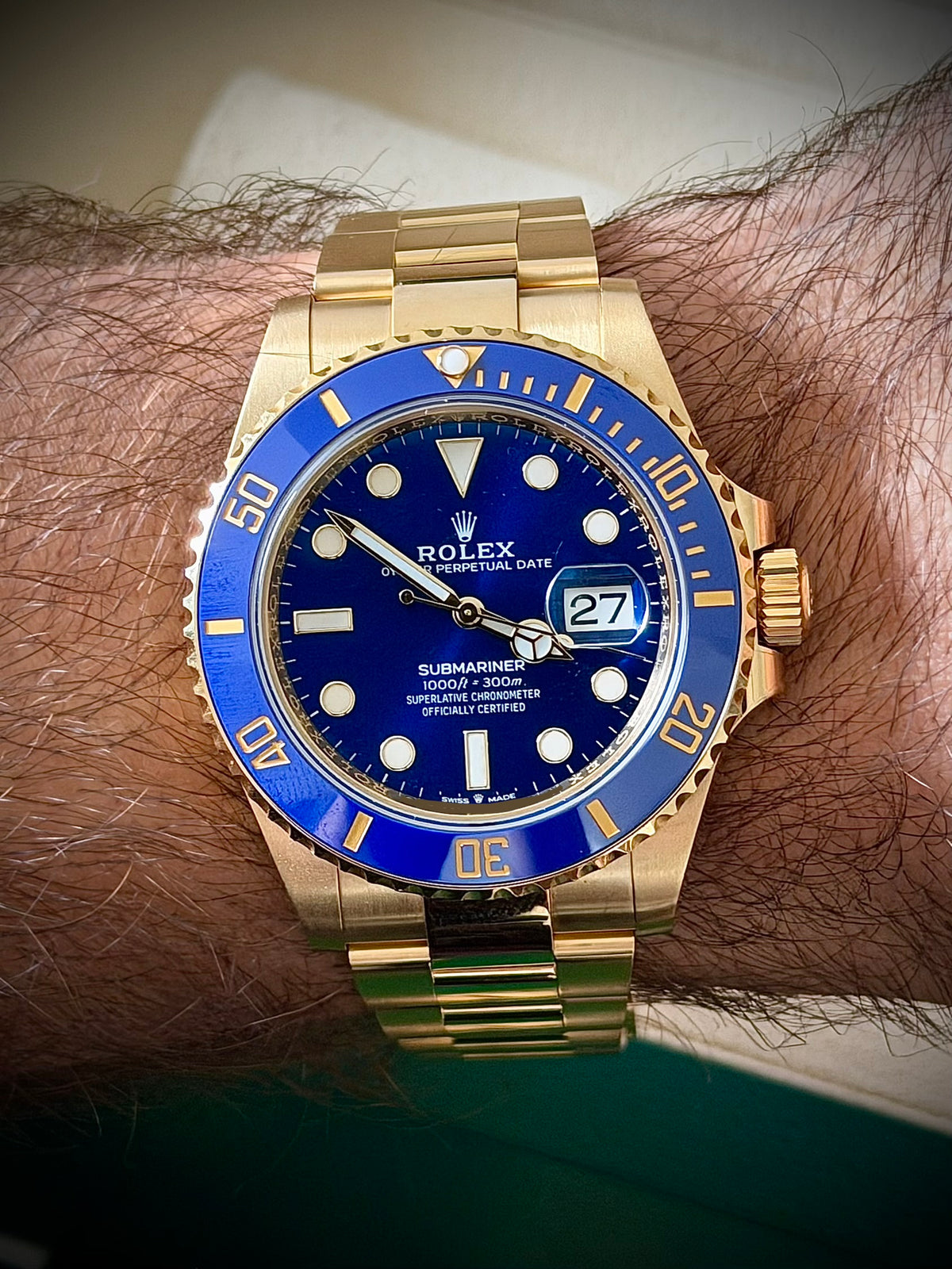 2022 ROLEX SUBMARINER DATE, “BLUESY”, 126618LB, BLUE DIAL, 18CT YELLOW GOLD, FULL SET, INC GST