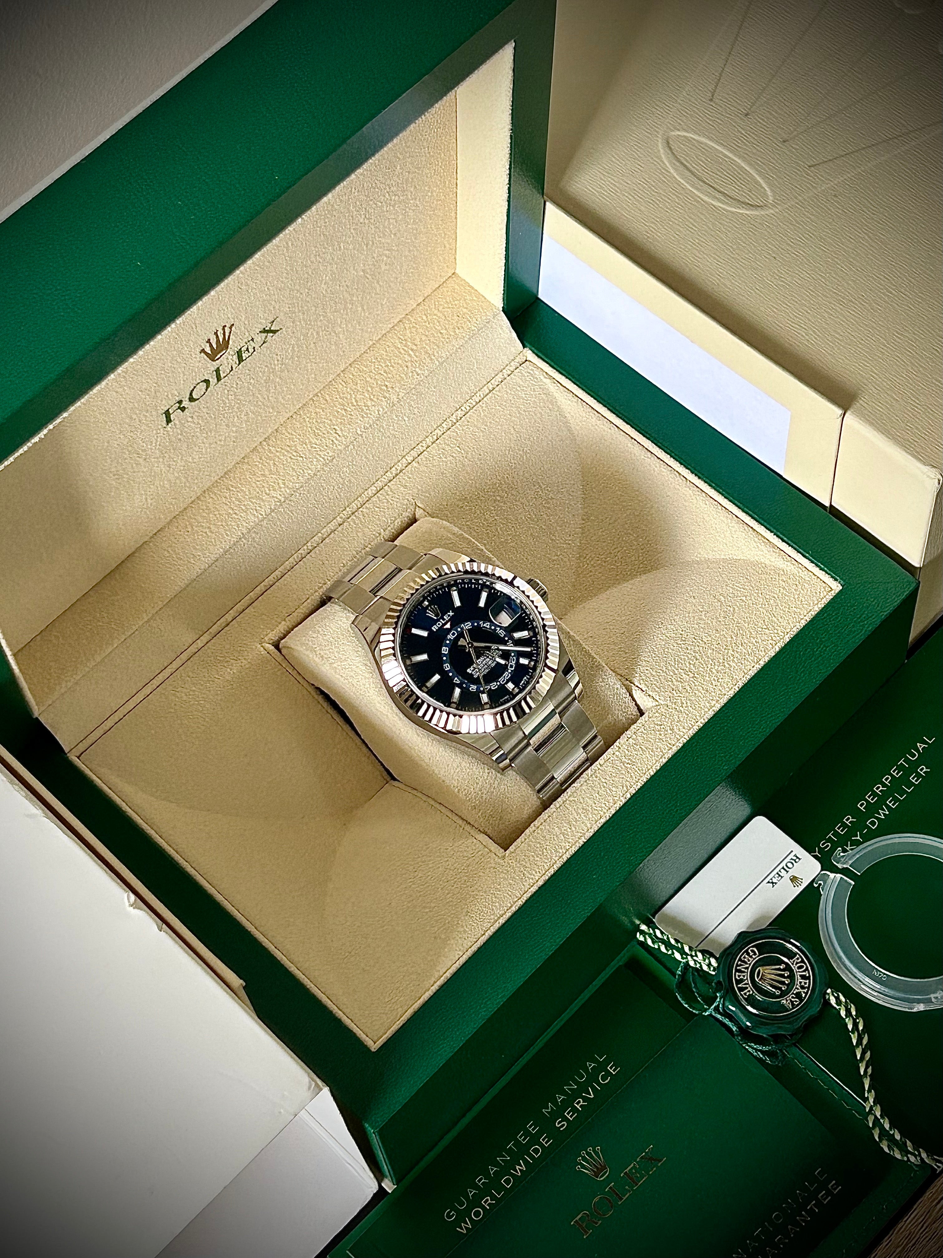 2021 ROLEX SKY DWELLER, BLUE DIAL, UNWORN, OYSTER, 326934, FULL SET, INC GST