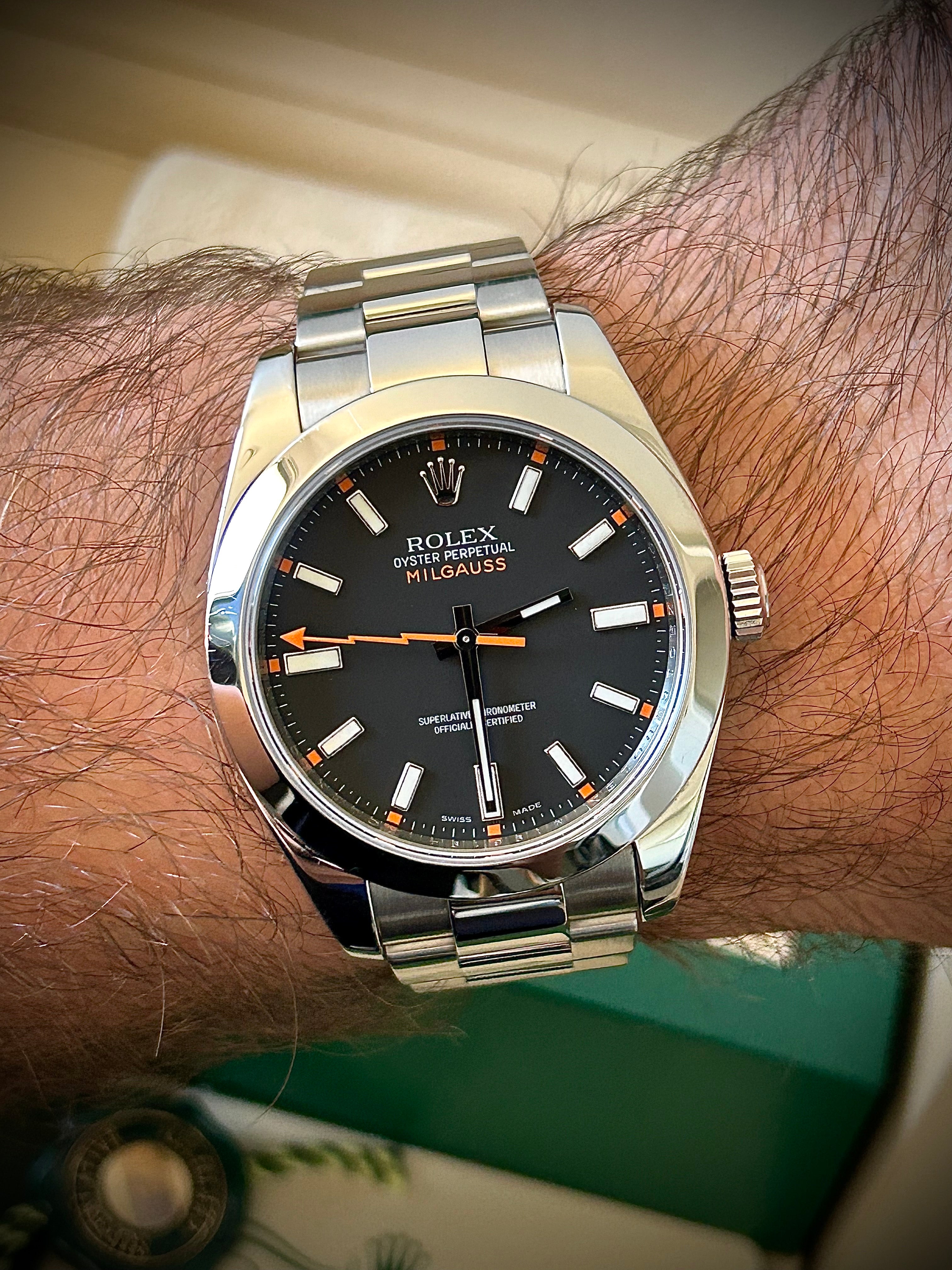 2008 ROLEX MILGAUSS, 116400, FULL SET, CERTIFIED PRE OWNED, INC GST