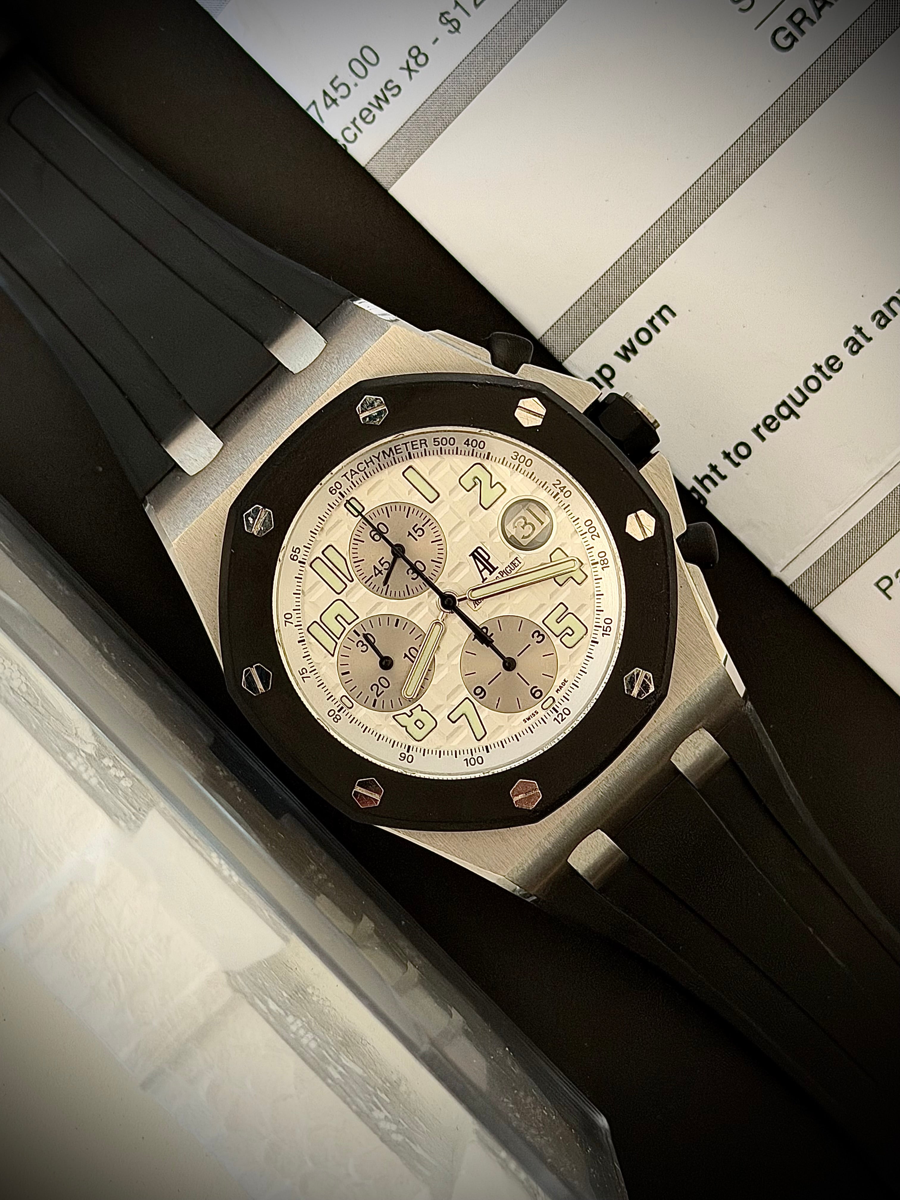 CIRCA 2014 AUDEMARS PIGUET ROYAL OAK OFFSHORE, 25940SK.00.D002CA.01.A, WATCH & AP SERVICE QUOTE, INC GST