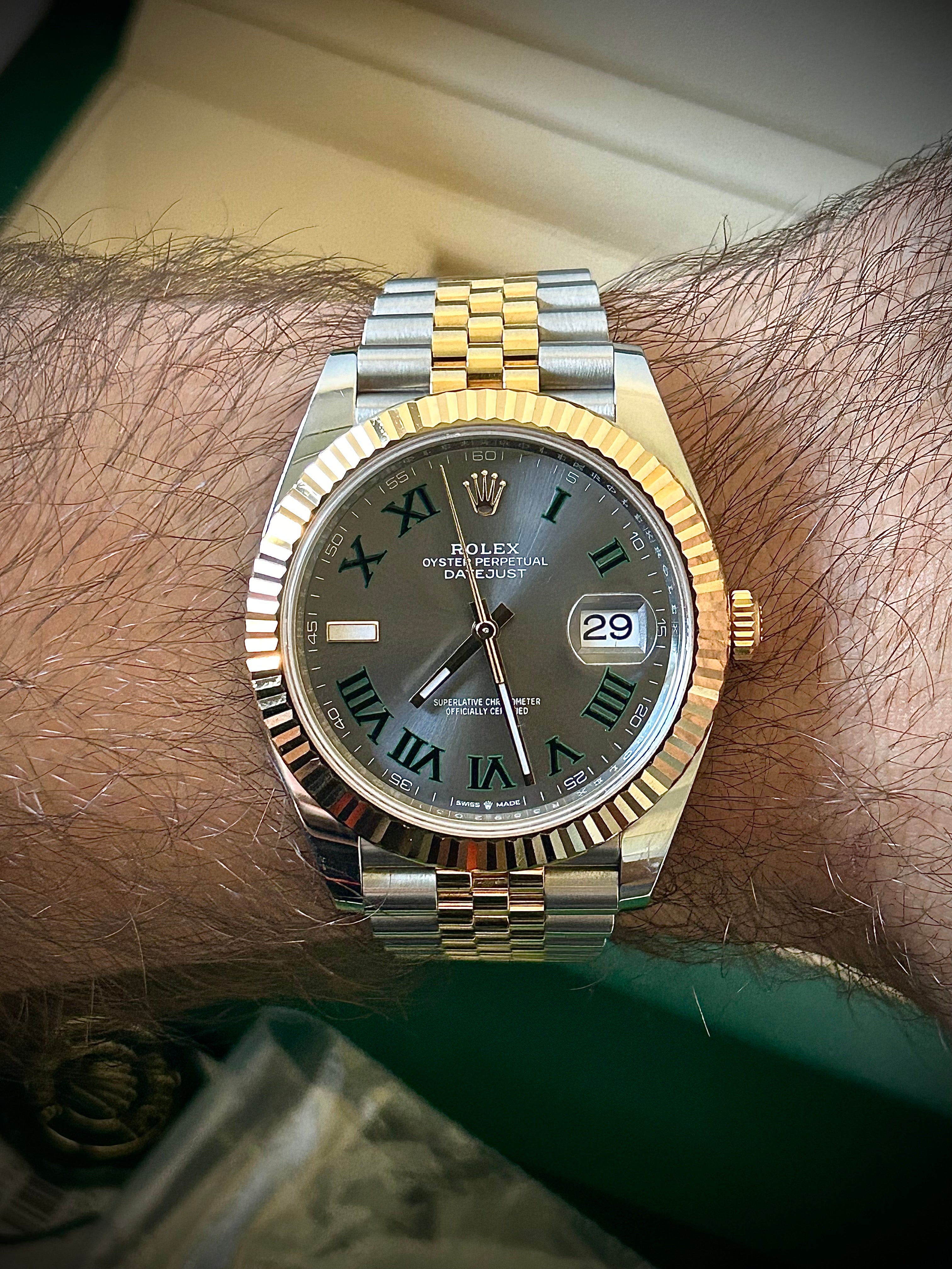 2023 ROLEX DATEJUST 41, WIMBLEDON DIAL, 126333, FULL SET, INC GST