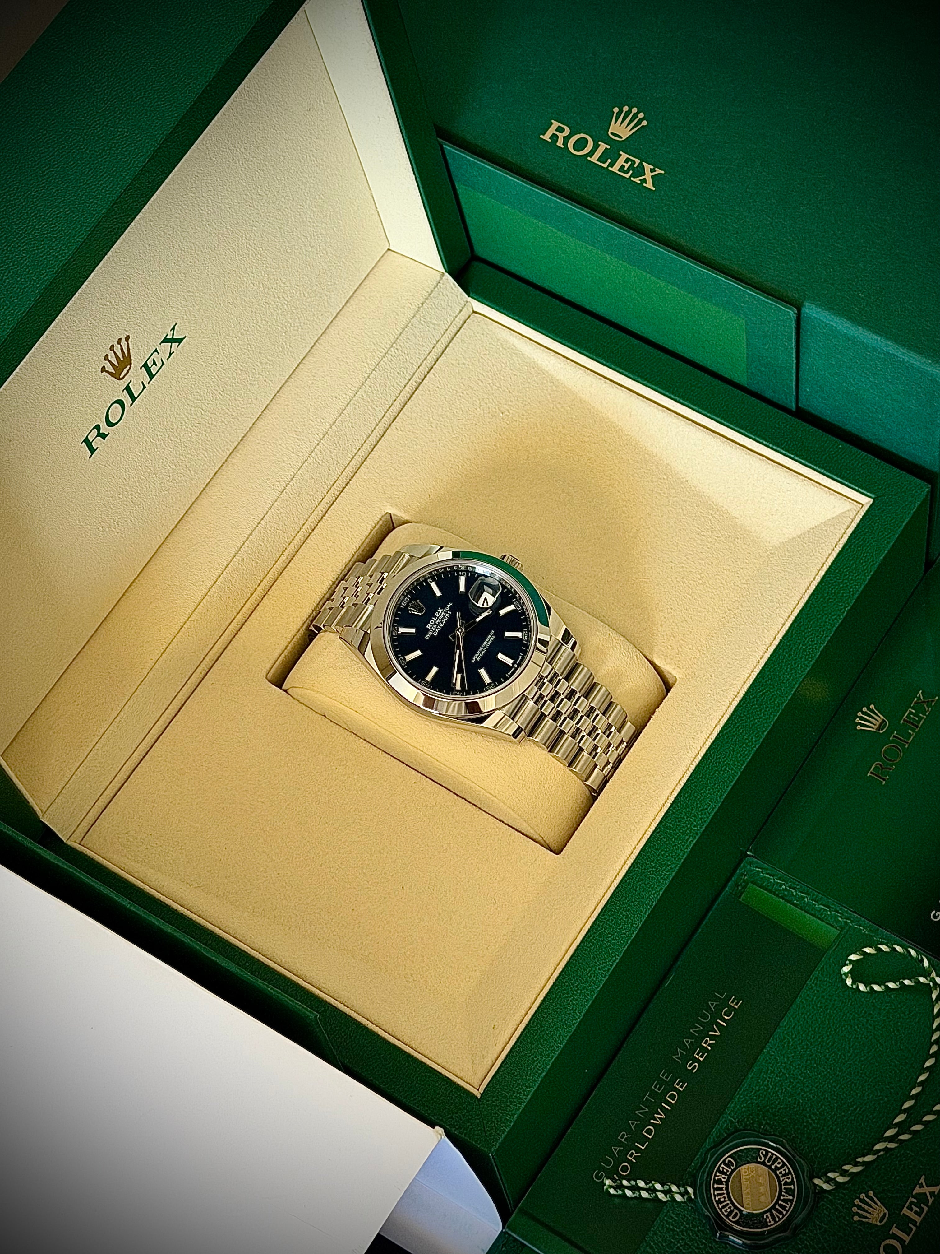 2026 ROLEX DATEJUST 41, BLUE DIAL, SMOOTH JUBILEE 126300, BRAND NEW, FULL SET, INC GST