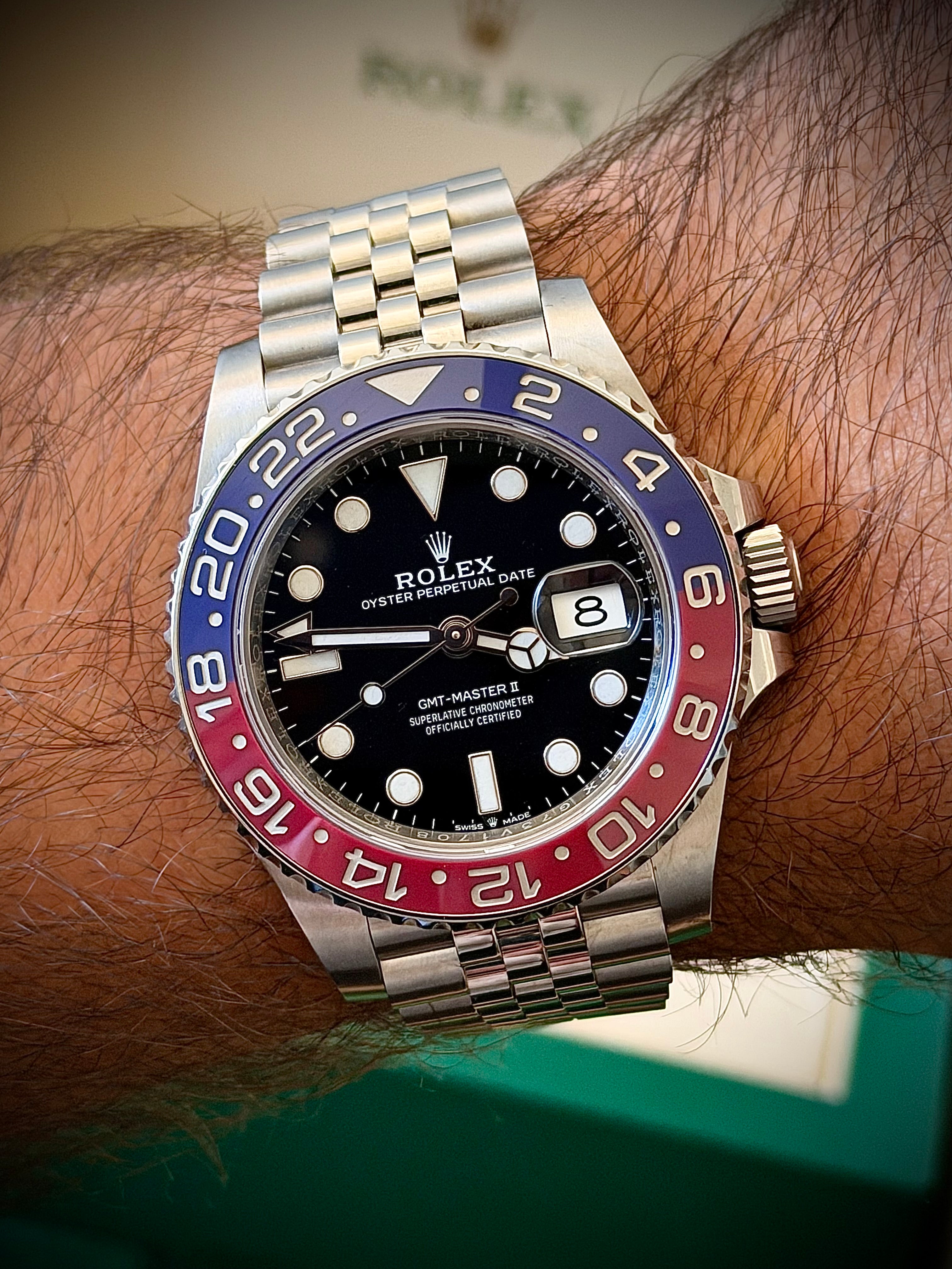 2018 ROLEX GMT MASTER II, PEPSI, MK1 BEZEL, 126710BLRO, FULL SET, INC GST
