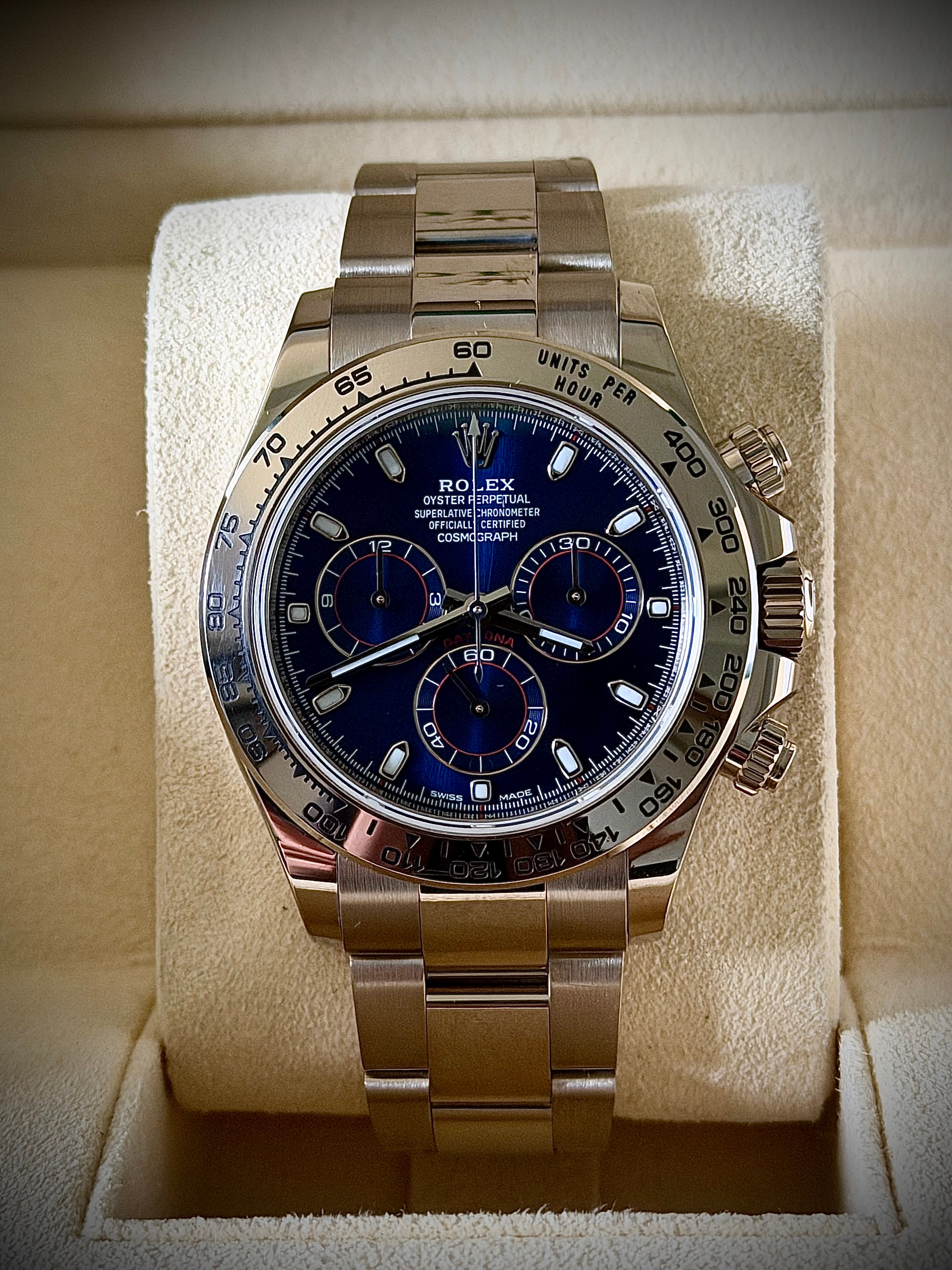 2017 ROLEX COSMOGRAPH DAYTONA “JOHN MAYER”, 116509, BLUE DIAL, BOX & PAPERS, INC GST