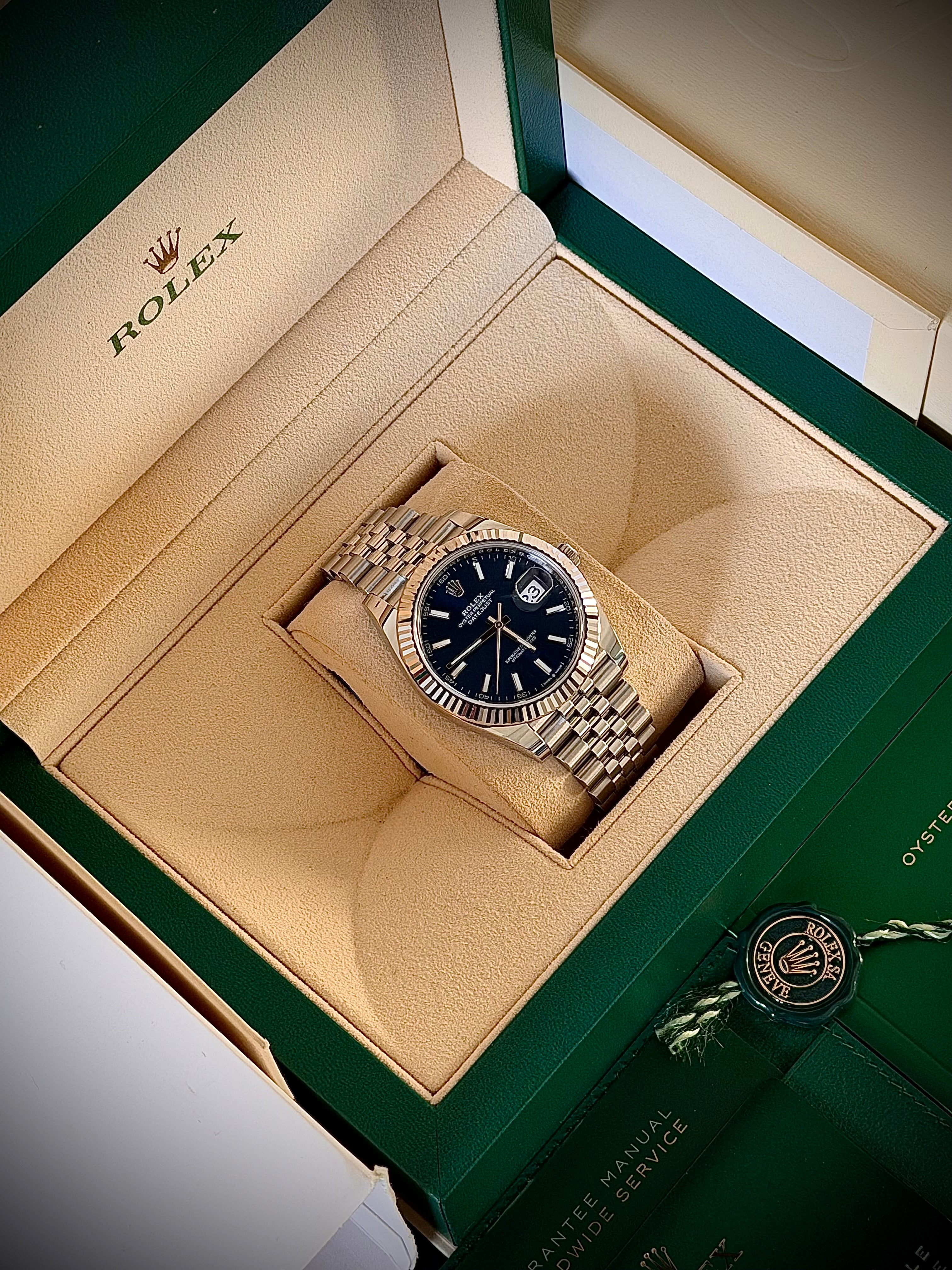 2024 ROLEX DATEJUST 41, BLUE DIAL, 126334, FULL SET, INC GST