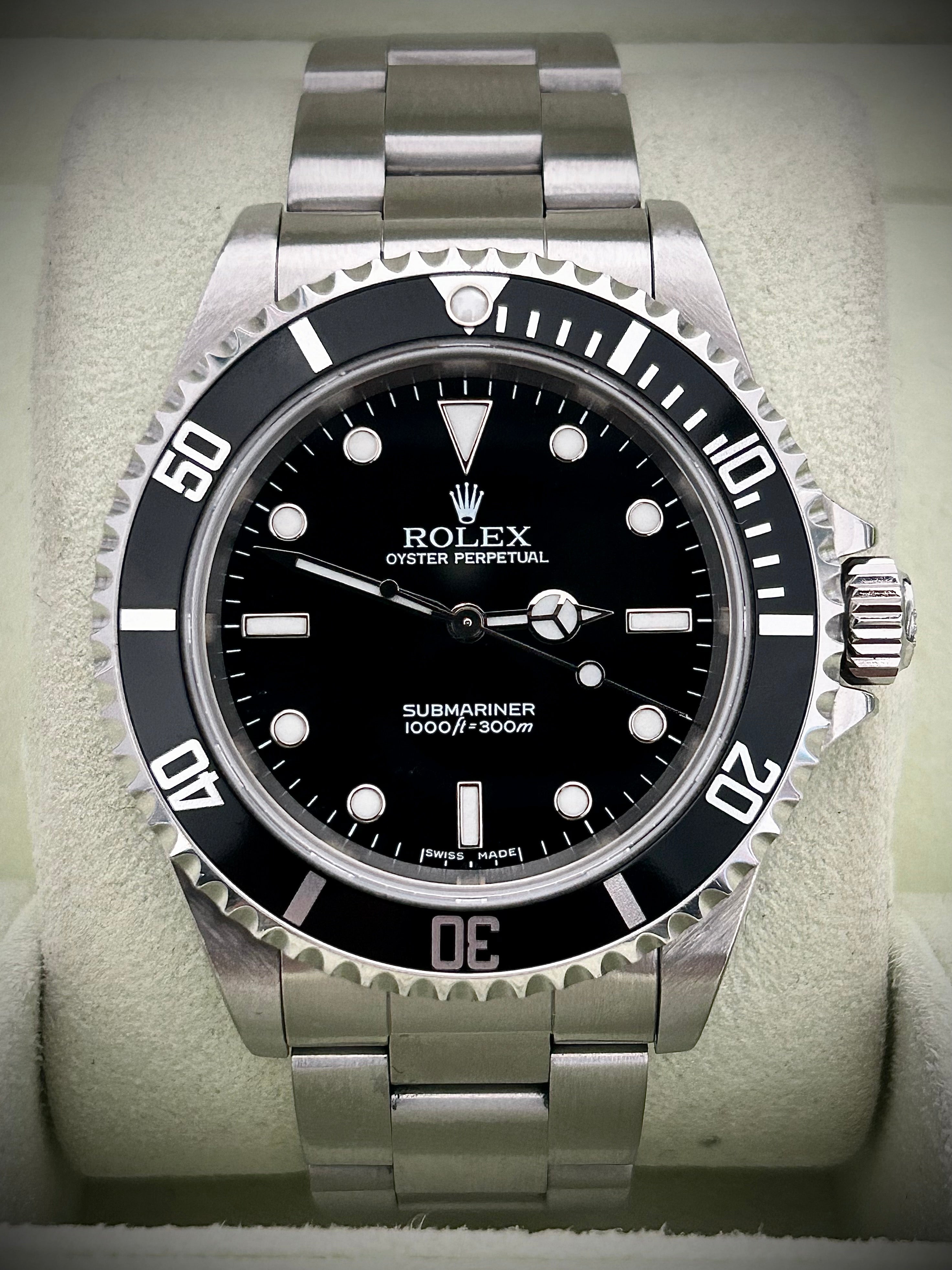 2006 ROLEX SUBMARINER TWO-LINER 14060M, WATCH AND PAPERS, INC GST