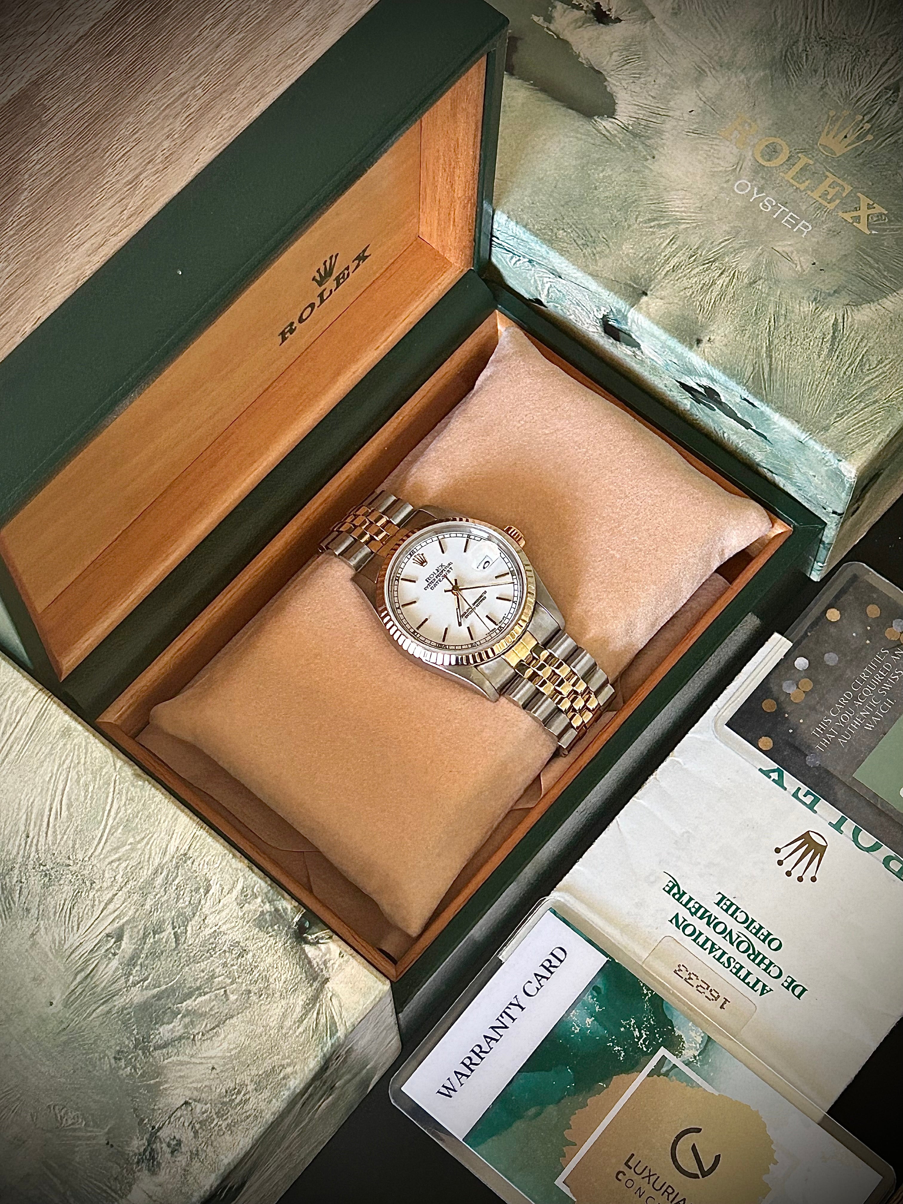 1993 ROLEX DATEJUST 36, 16233, BOX AND PAPERS, INC GST