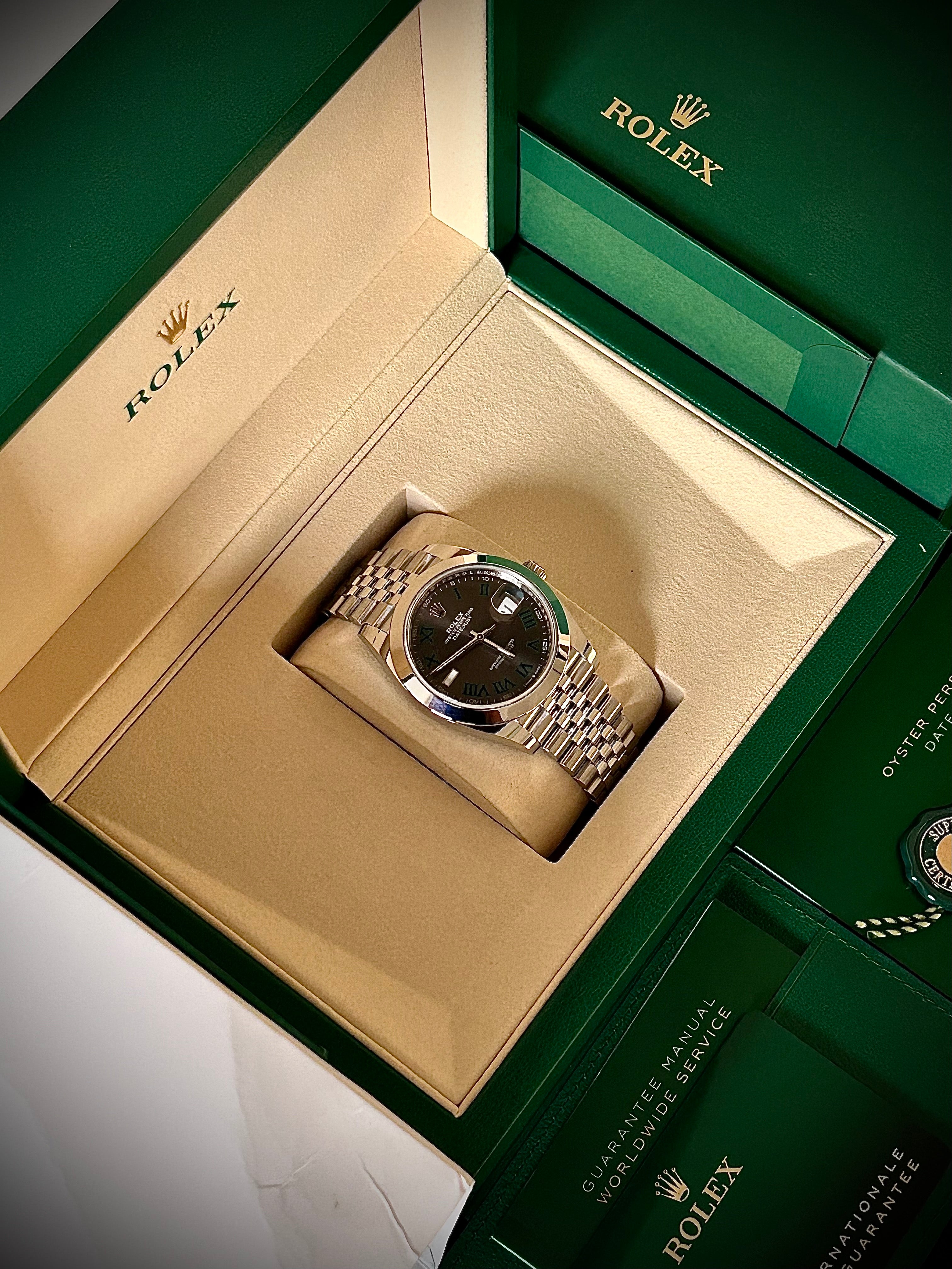 2025 ROLEX DATEJUST 41 WIMBLEDON, 126300, FULL SET, INC GST