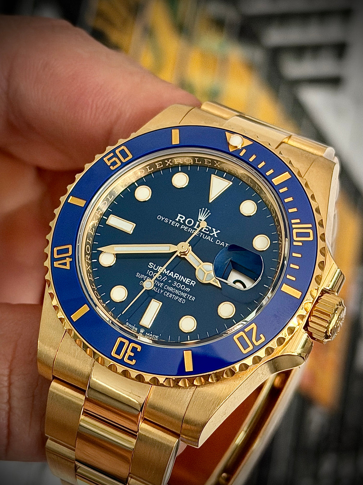 2022 ROLEX SUBMARINER DATE, “BLUESY”, 126618LB, BLUE DIAL, 18CT YELLOW GOLD, FULL SET, INC GST